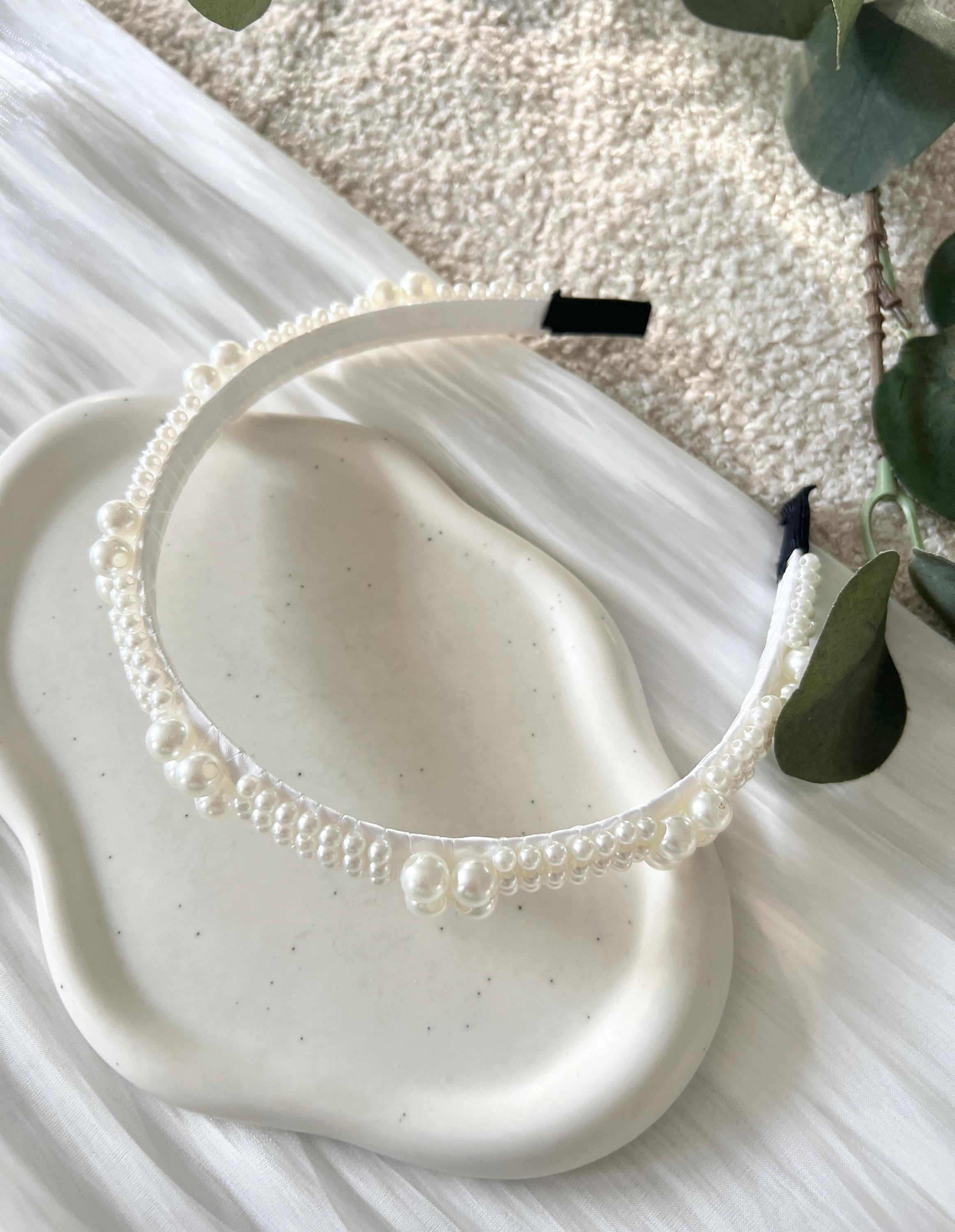 Braut Haarschmuck, weiße Perlen, Haarreif, Hochzeit Schmuck, Perlenhaarreif, Perlenschmuck, Brauthaarschmuck, Brautschmuck, Standesamt