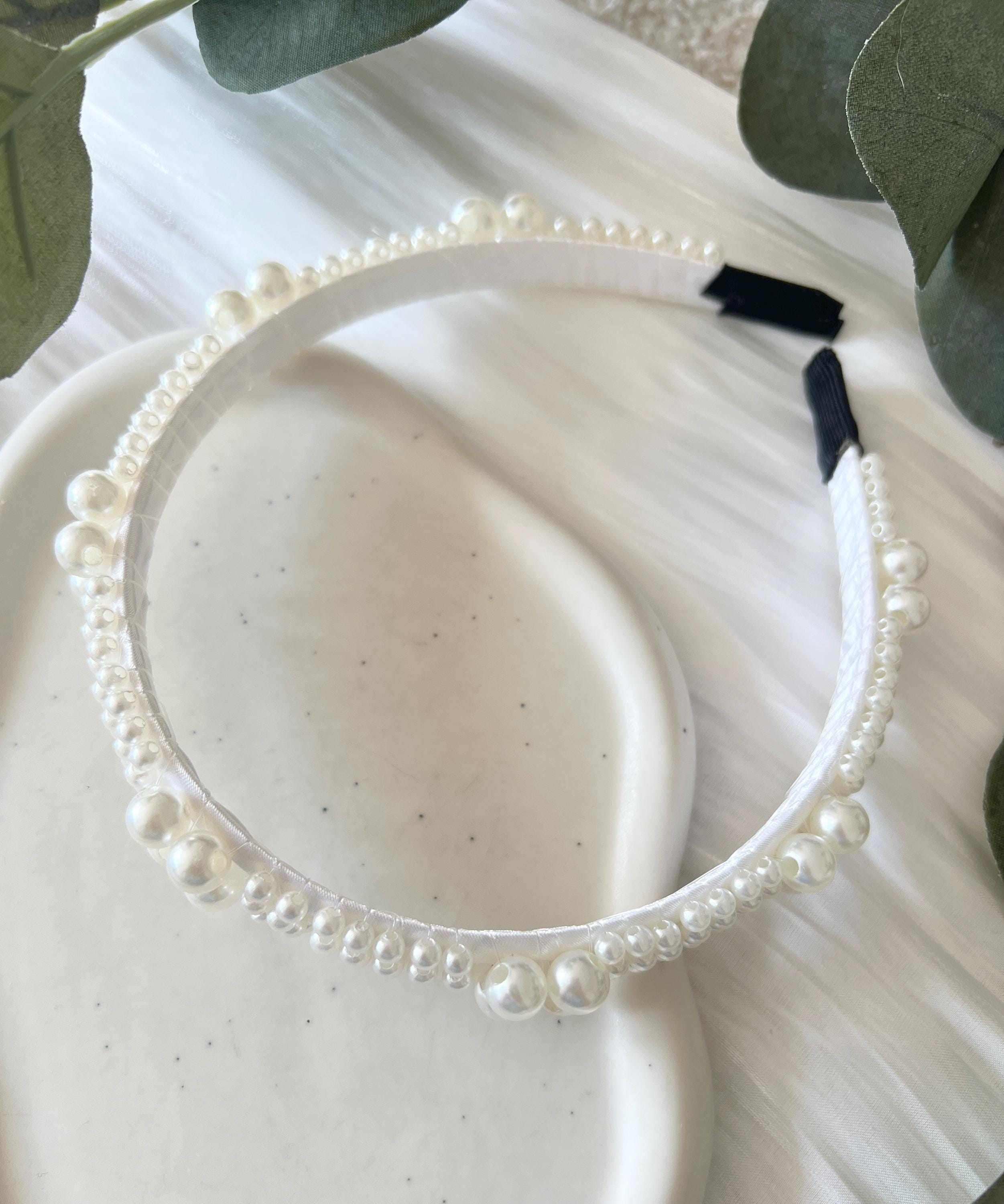 Braut Haarschmuck, weiße Perlen, Haarreif, Hochzeit Schmuck, Perlenhaarreif, Perlenschmuck, Brauthaarschmuck, Brautschmuck, Standesamt