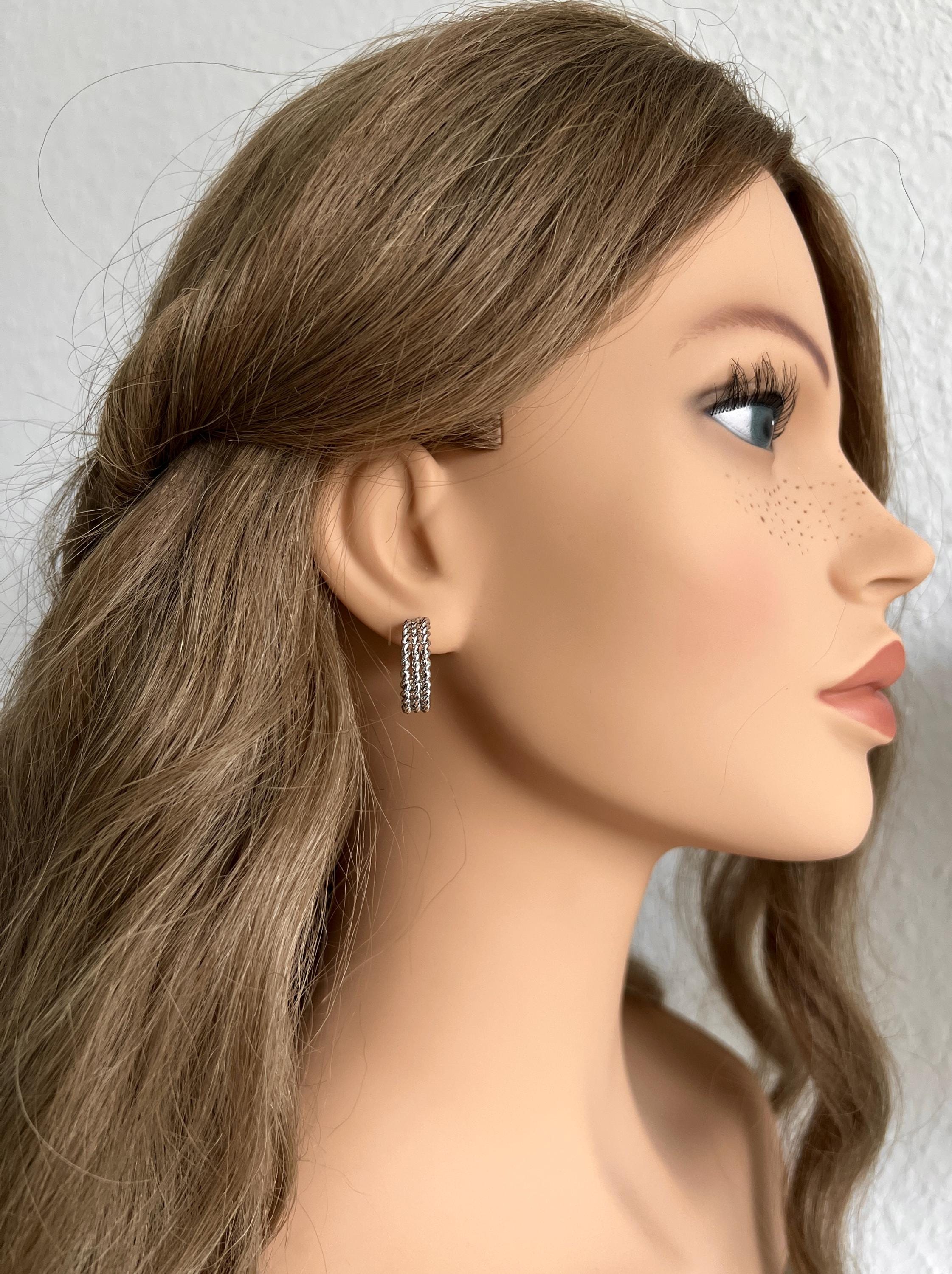 Creolen, Silber, gedreht, runde Ohrringe, moderner Schmuck, Ohrstecker, Ohrschmuck