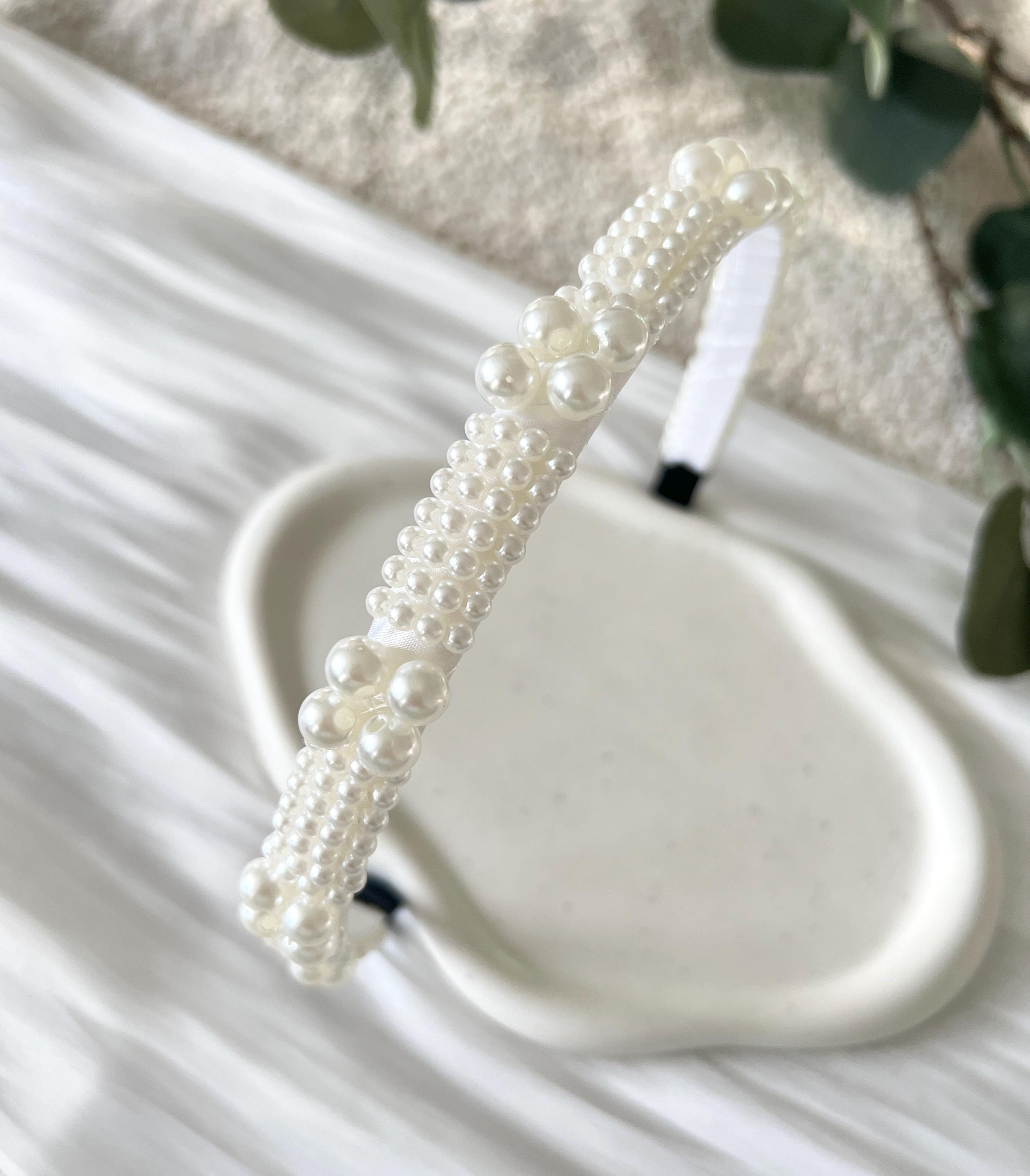 Braut Haarschmuck, weiße Perlen, Haarreif, Hochzeit Schmuck, Perlenhaarreif, Perlenschmuck, Brauthaarschmuck, Brautschmuck, Standesamt