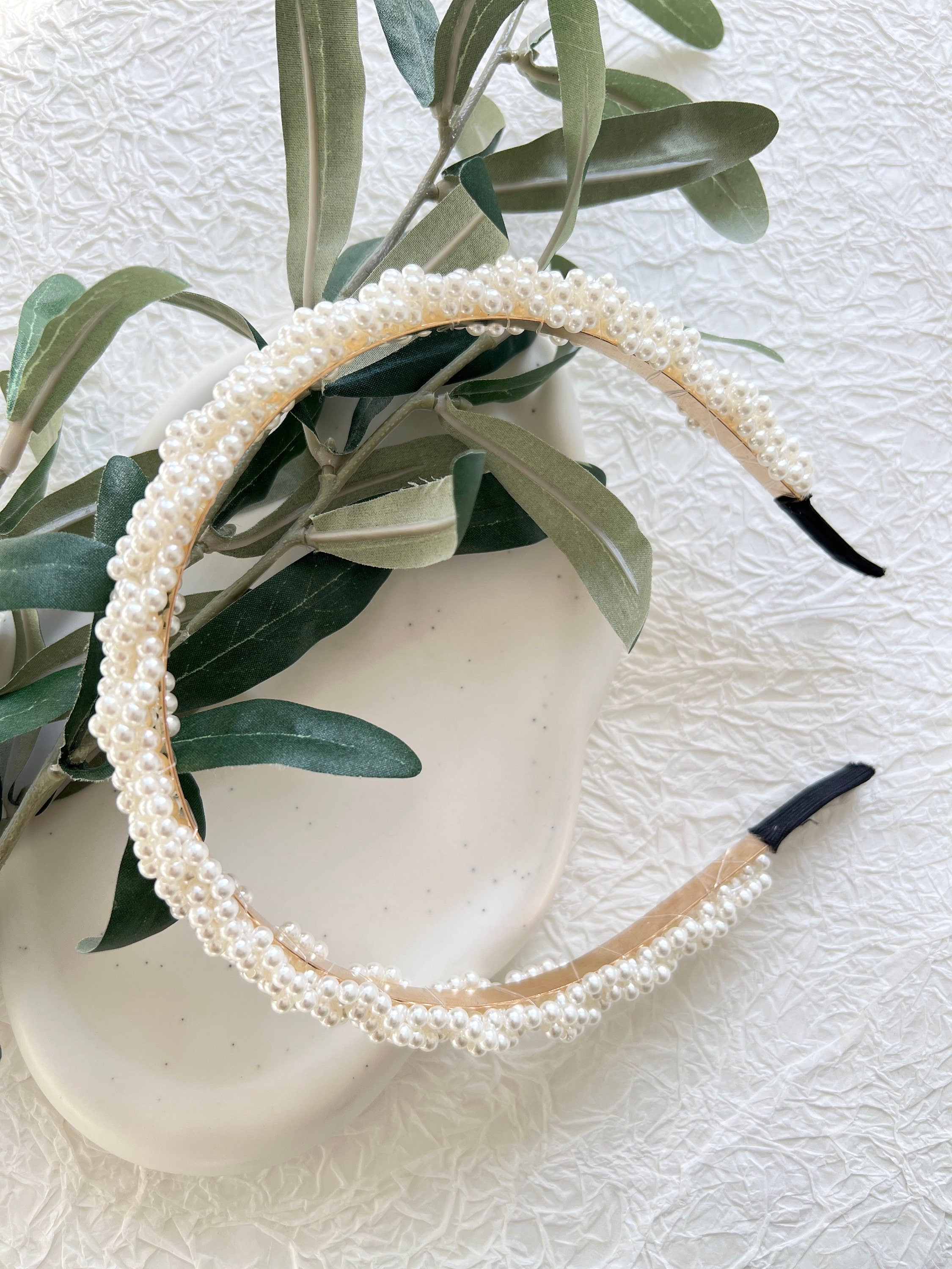 Atemberaubender Braut Haarschmuck, Gold, Perlen, Perlen Schmuck, Haarreif, Hochzeit Haarranke,-Brauthaarschmuck-Schmuckblüte