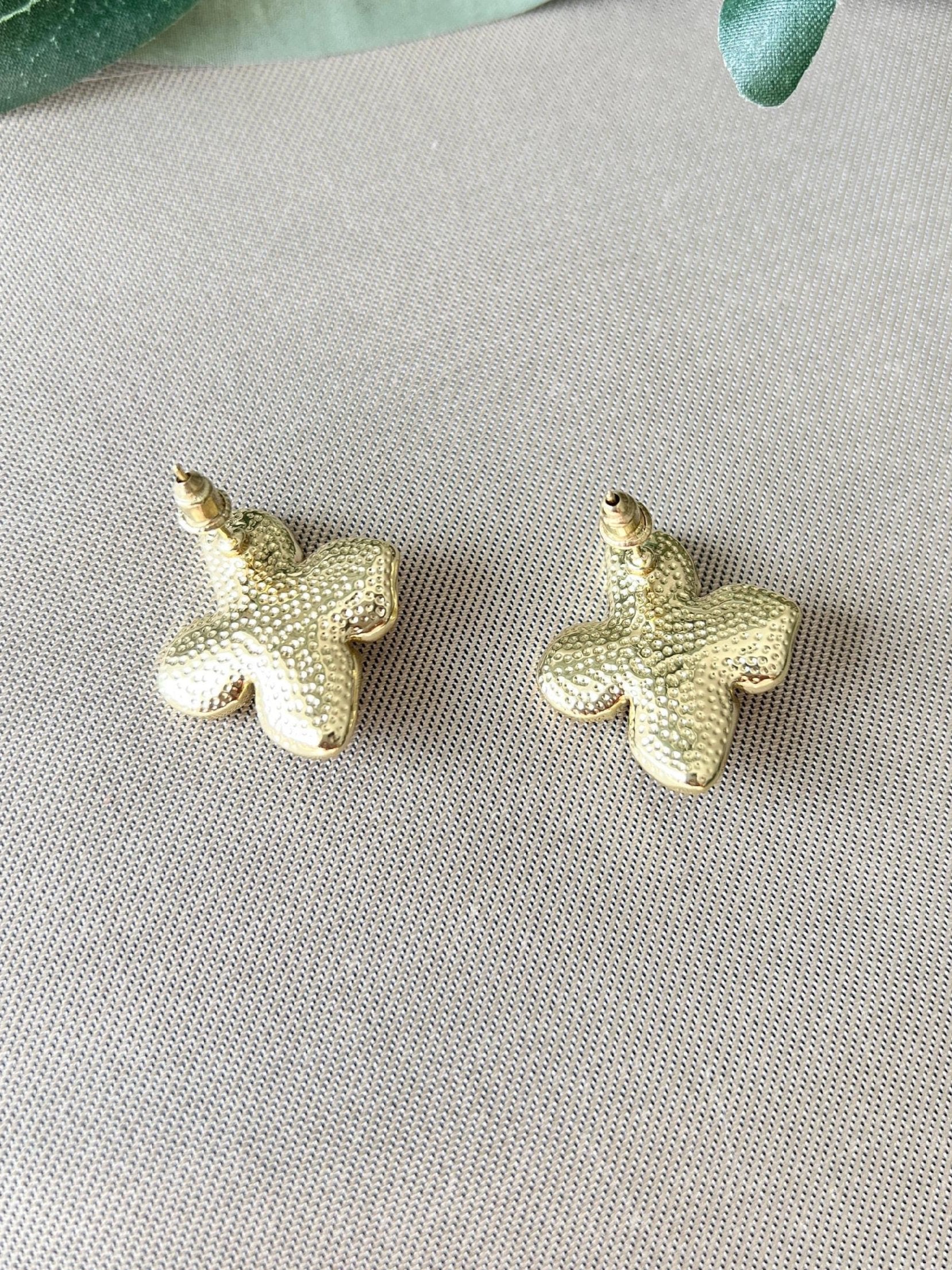 Blüten Ohrringe, gold, creme-perlmutt, Ohrstecker Braut, Trauzeugin, Brautjungfern, Brautschmuck, Brautohrringe, Hochzeit-Ohrringe-Schmuckblüte