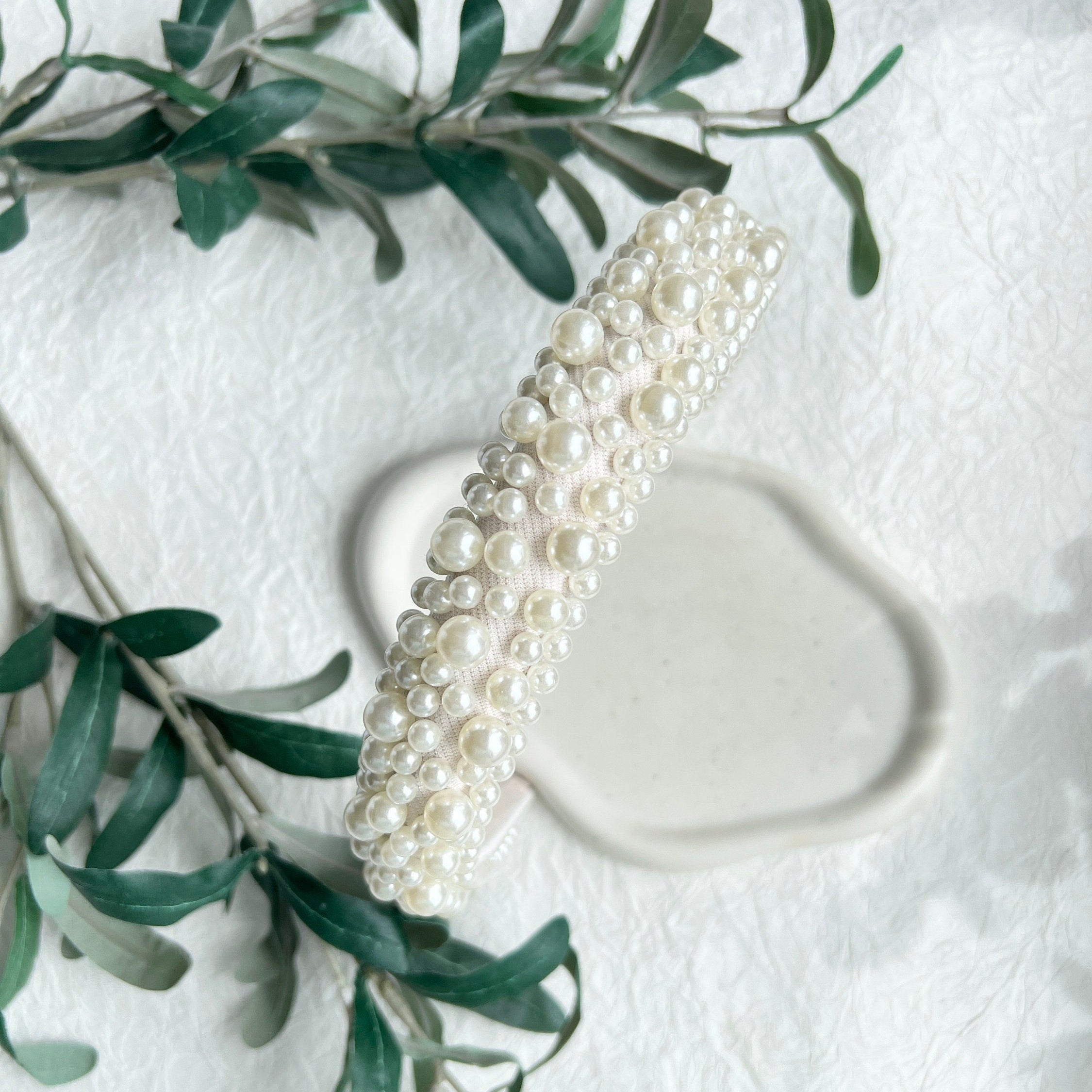 Haarreif, weiße Perlen, Brautschmuck, Perlenhaarreif, Brauthaarschmuck, Braut, Schmuck Hochzeit, Haarschmuck