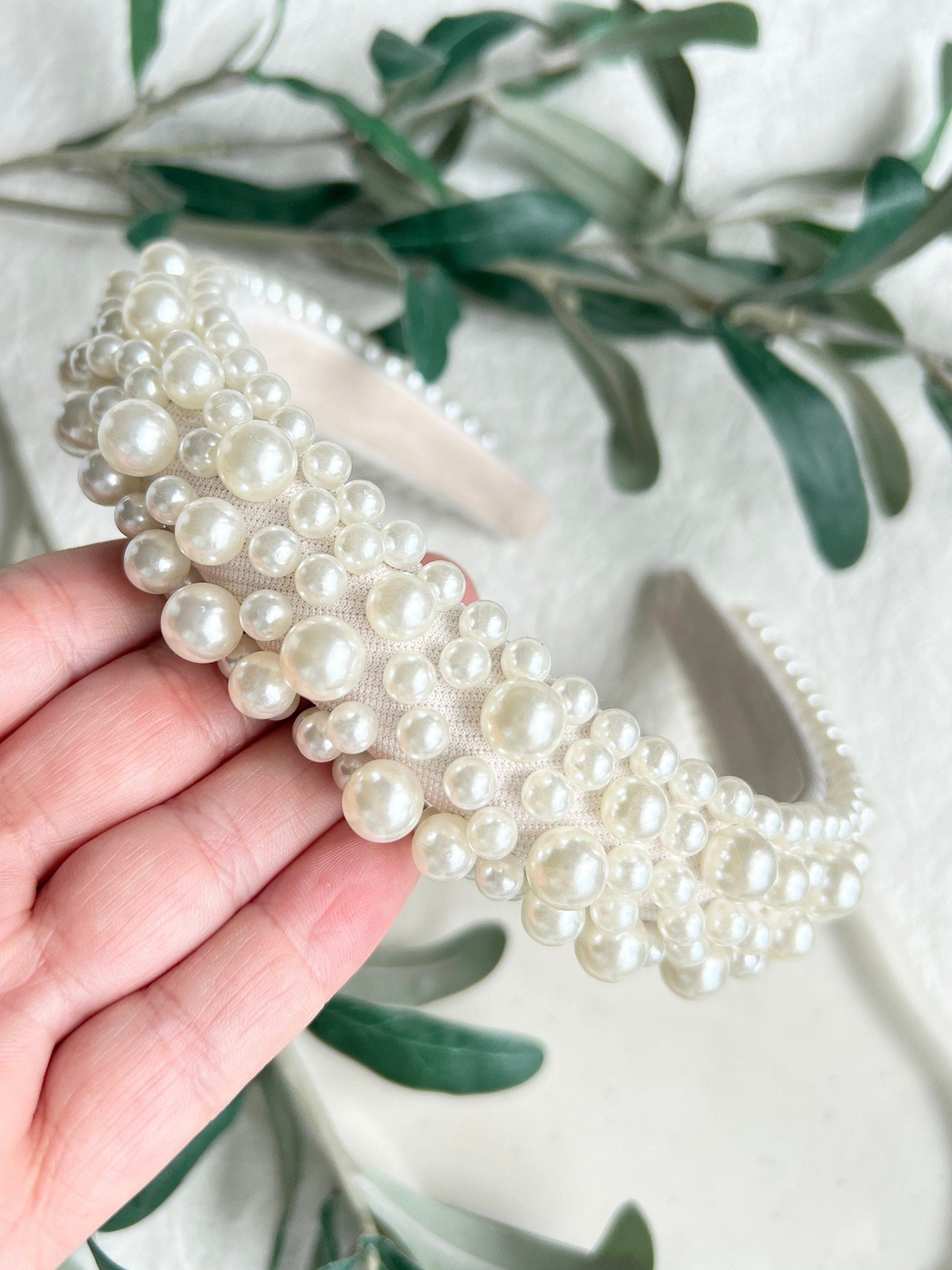 Haarreif, weiße Perlen, Brautschmuck, Perlenhaarreif, Brauthaarschmuck, Braut, Schmuck Hochzeit, Haarschmuck