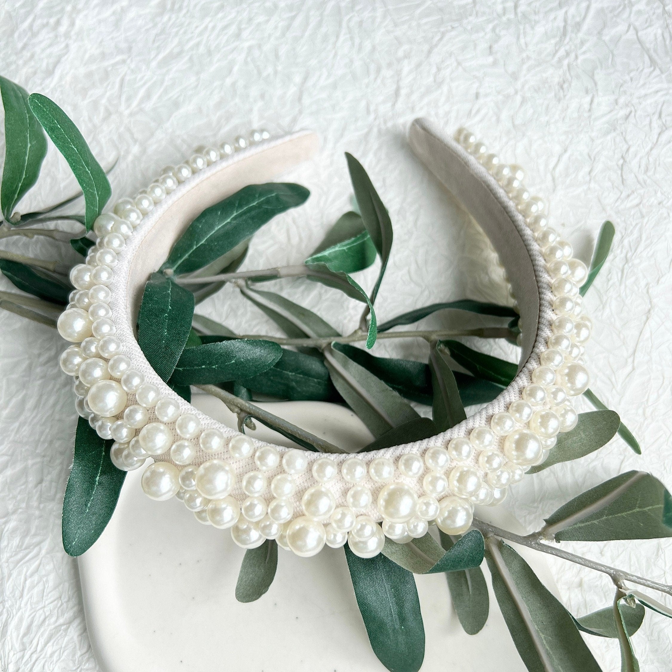 Haarreif, weiße Perlen, Brautschmuck, Perlenhaarreif, Brauthaarschmuck, Braut, Schmuck Hochzeit, Haarschmuck