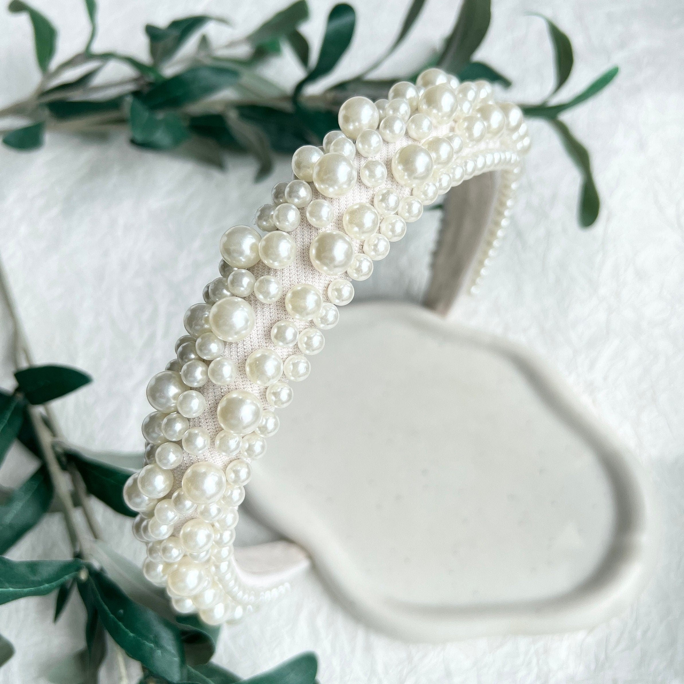 Haarreif, weiße Perlen, Brautschmuck, Perlenhaarreif, Brauthaarschmuck, Braut, Schmuck Hochzeit, Haarschmuck