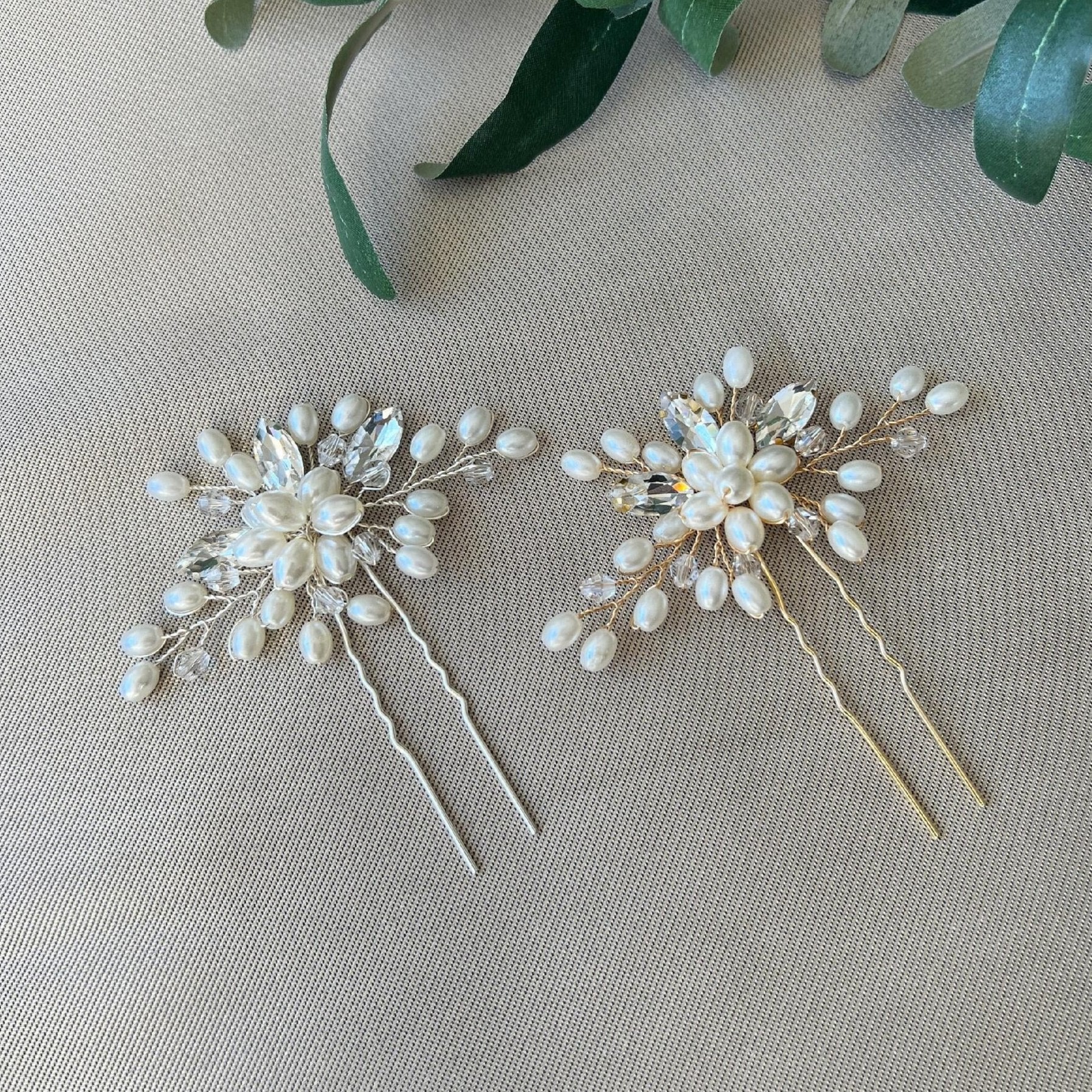 Braut Haarschmuck Haarkamm Haarspange Brautschmuck Hochzeitsschmuck Brautfrisur Brautjungfer Juwelierdraht Hochzeit - Silber-Brauthaarschmuck-Schmuckblüte