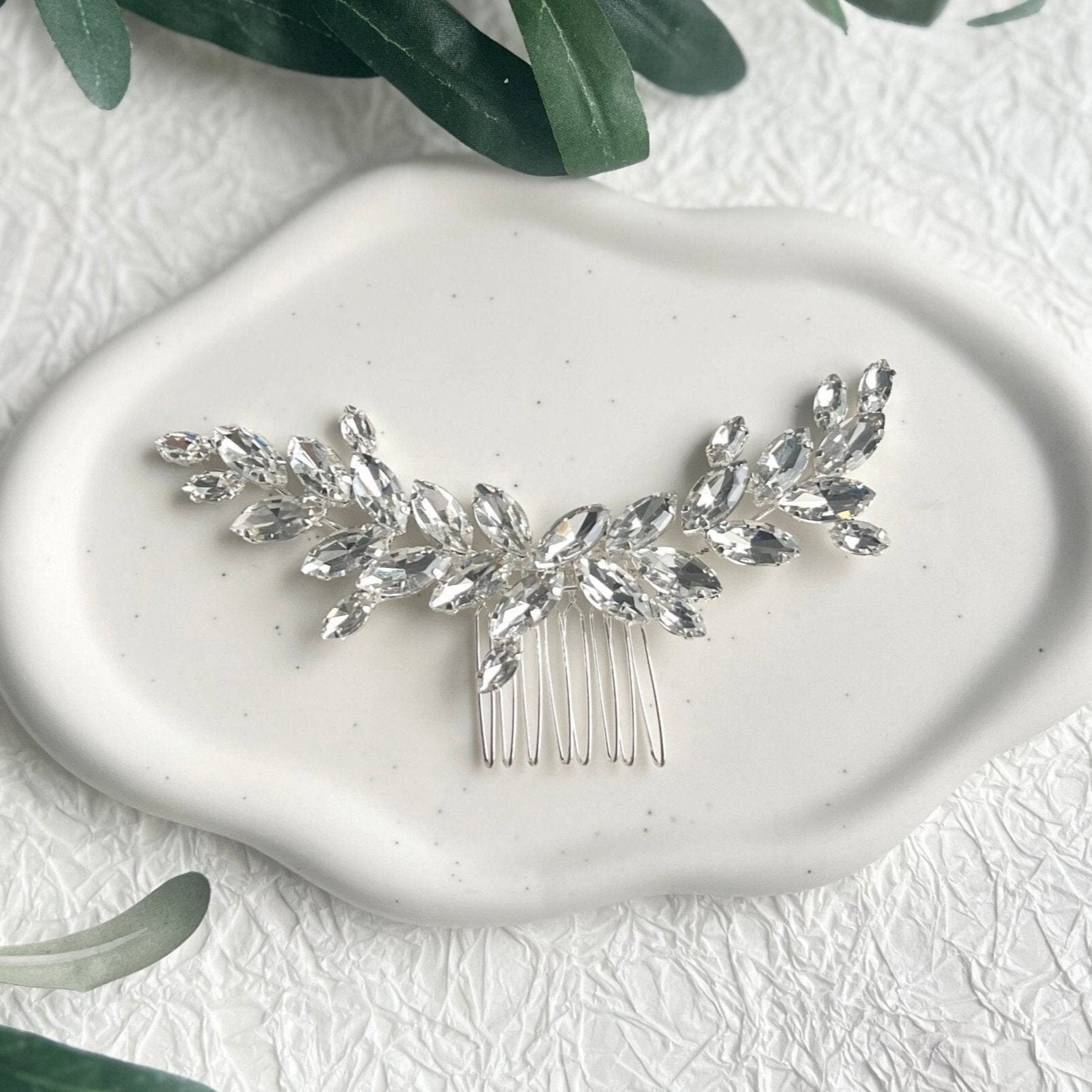 Braut Haarschmuck, Strass Haarkamm, silber, Hochzeit Schmuck, hochwertiger Brauthaarschmuck,-Brauthaarschmuck-Schmuckblüte