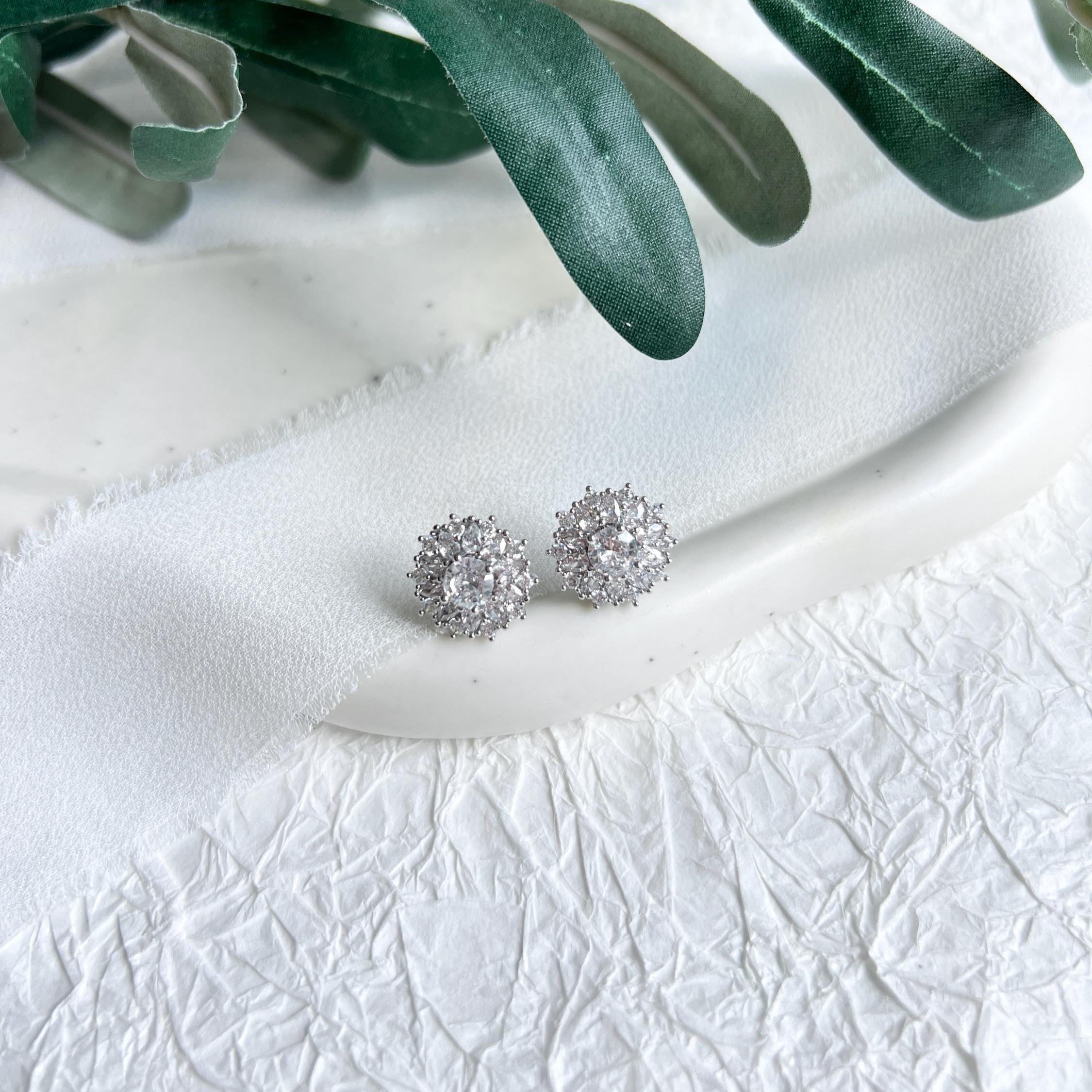 Ohrstecker, Silber, Brautohrringe, silberne Ohrringe, glänzender Brautschmuck, Schmuck Hochzeit, feiner Ohrschmuck, Braut, Brautjungfer, Trauzeugin