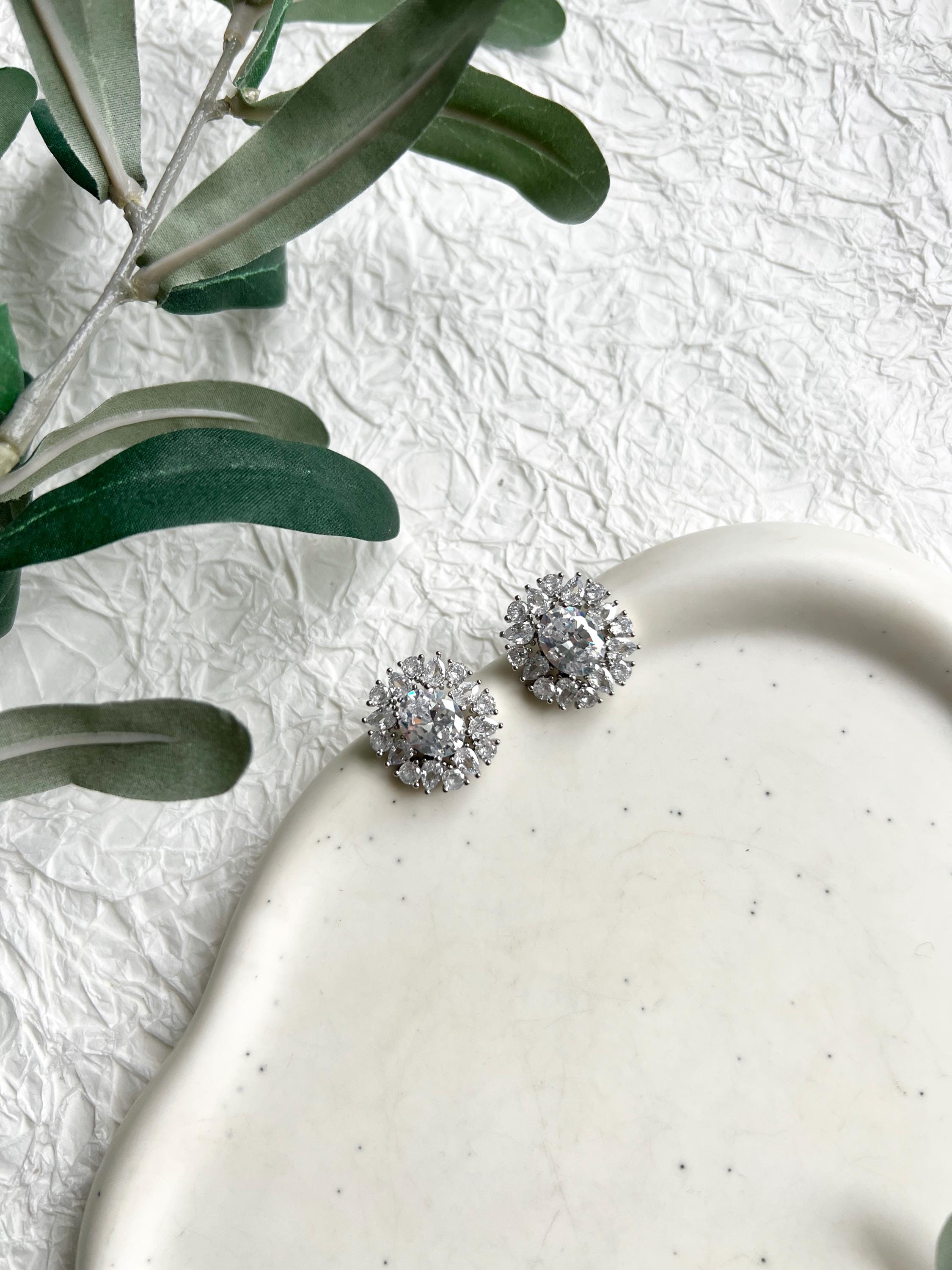Ohrstecker, Silber, Brautohrringe, silberne Ohrringe, glänzender Brautschmuck, Schmuck Hochzeit, feiner Ohrschmuck, Braut, Brautjungfer, Trauzeugin