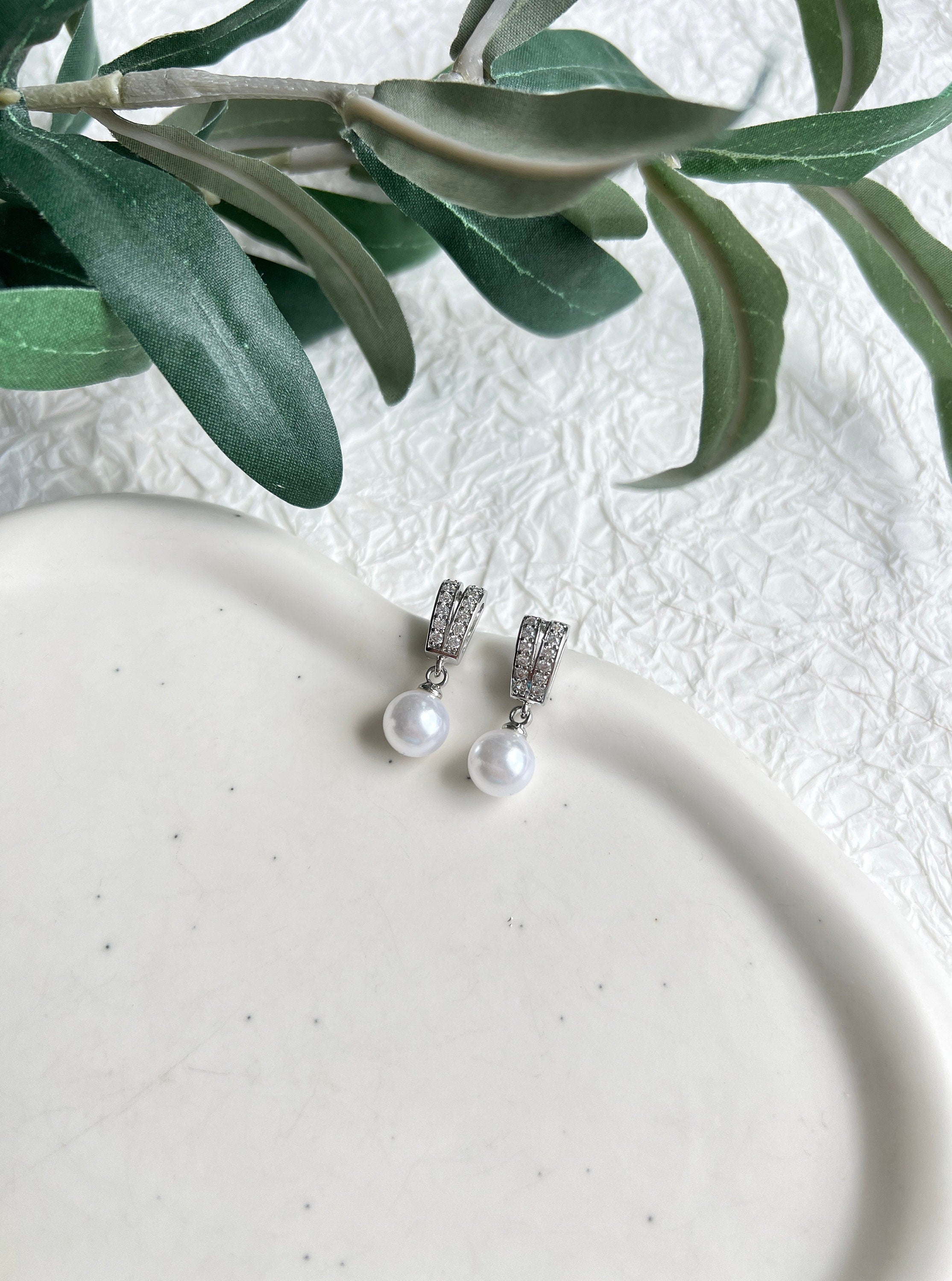 Ohrstecker, Silber, Perlenohrringe, Ohrringe Standesamt, feine Brautohrringe, Schmuck Hochzeit, Brautjungfer, Trauzeugin, Ohrschmuck, Perlenschmuck