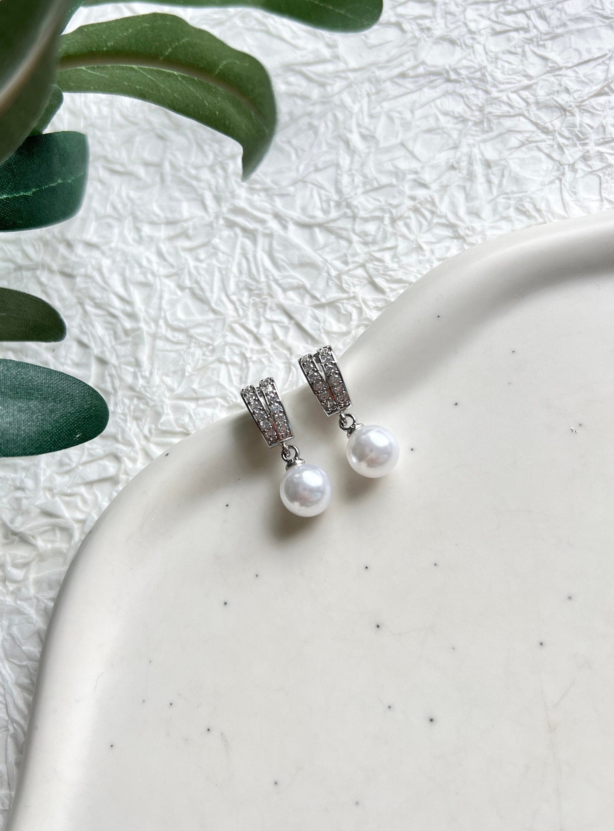 Ohrstecker, Silber, Perlenohrringe, Ohrringe Standesamt, feine Brautohrringe, Schmuck Hochzeit, Brautjungfer, Trauzeugin, Ohrschmuck, Perlenschmuck