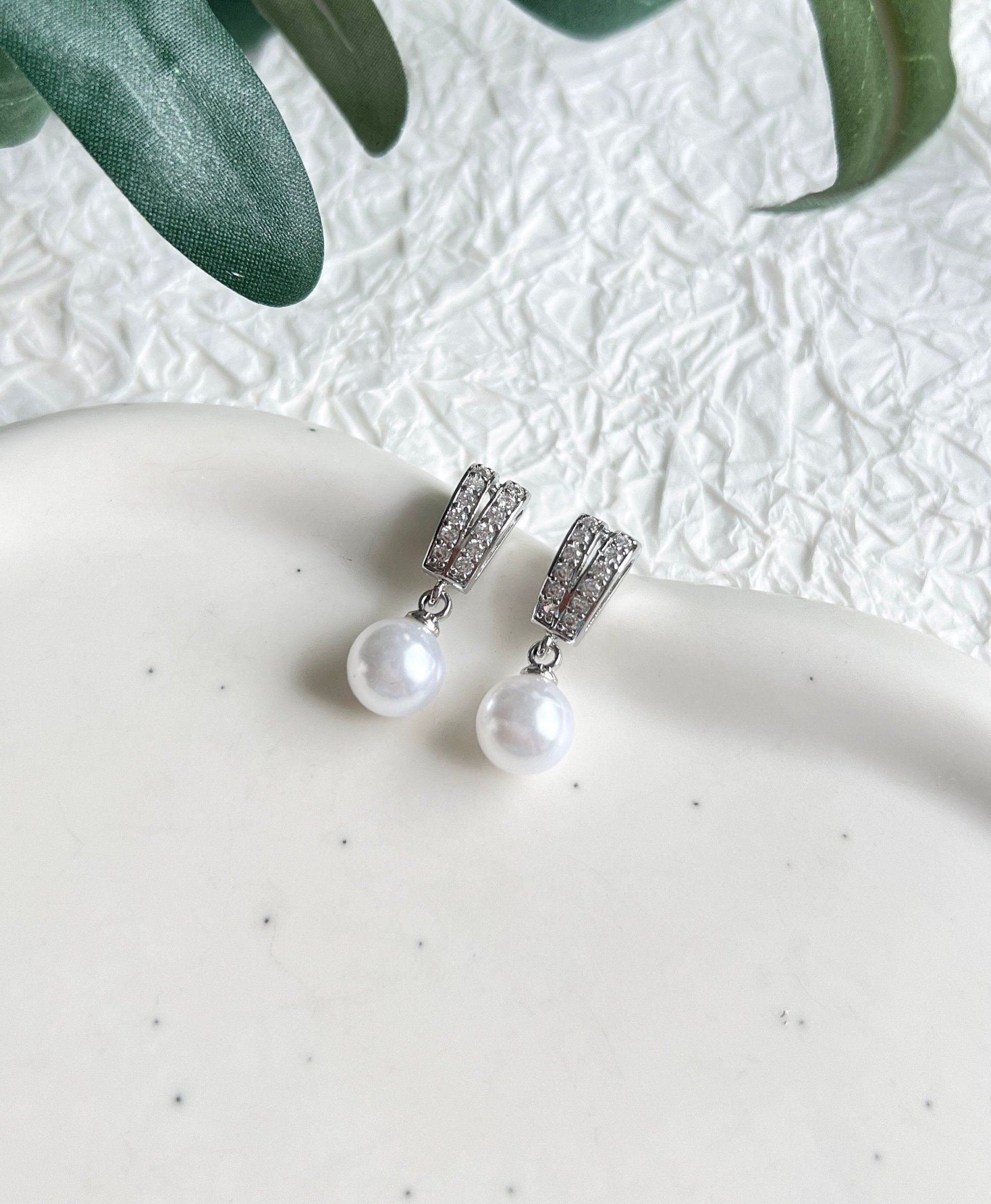 Ohrstecker, Silber, Perlenohrringe, Ohrringe Standesamt, feine Brautohrringe, Schmuck Hochzeit, Brautjungfer, Trauzeugin, Ohrschmuck, Perlenschmuck