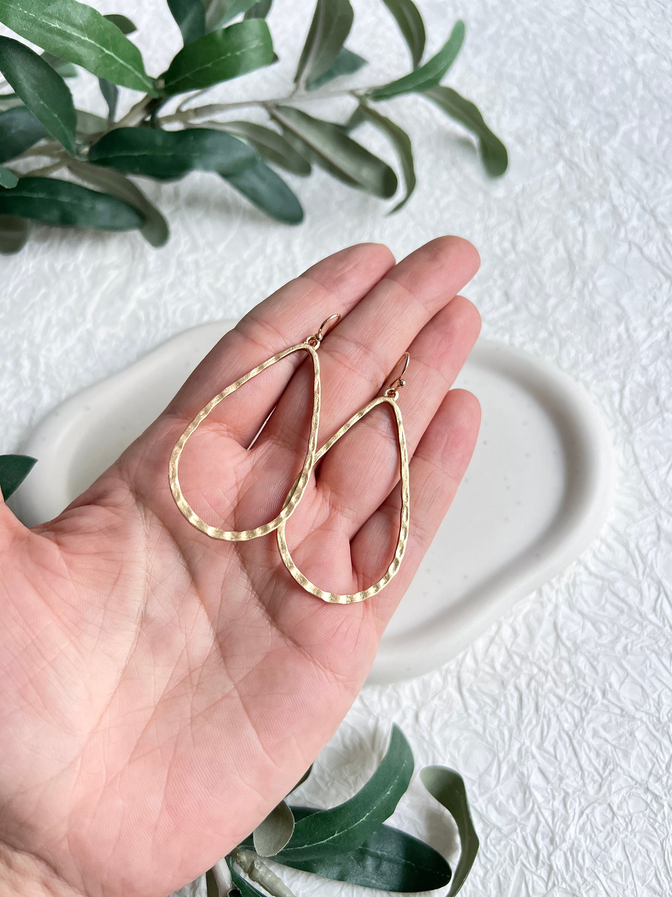 Braut Ohrringe gold, Ovale Hängeohrringe, eleganter Ohrschmuck, lange Brautohrringe, moderner-Ohrringe-Schmuckblüte