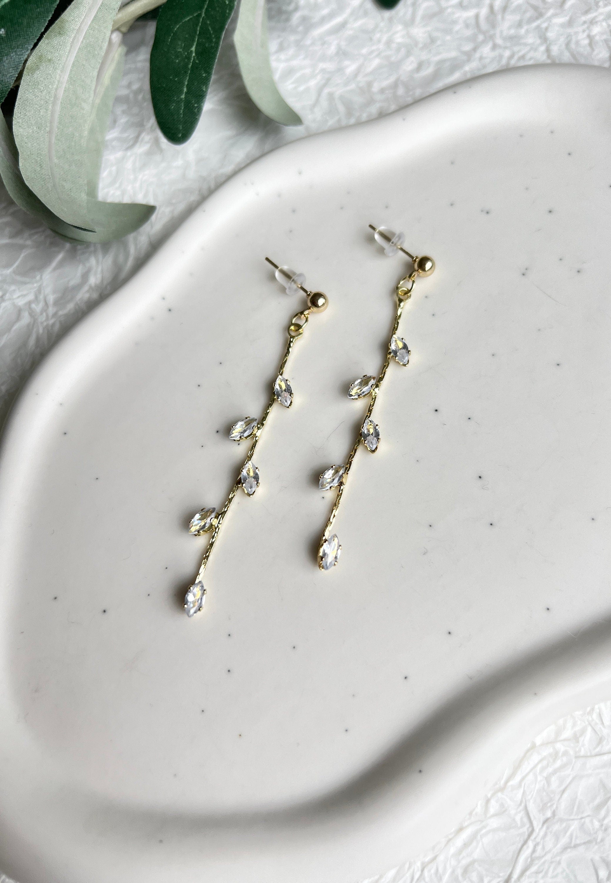 Braut Ohrringe, gold, silber oder roségold, funkelnde Hängeohrringe, Brautschmuck, Cubic - Silber-Ohrringe-Schmuckblüte