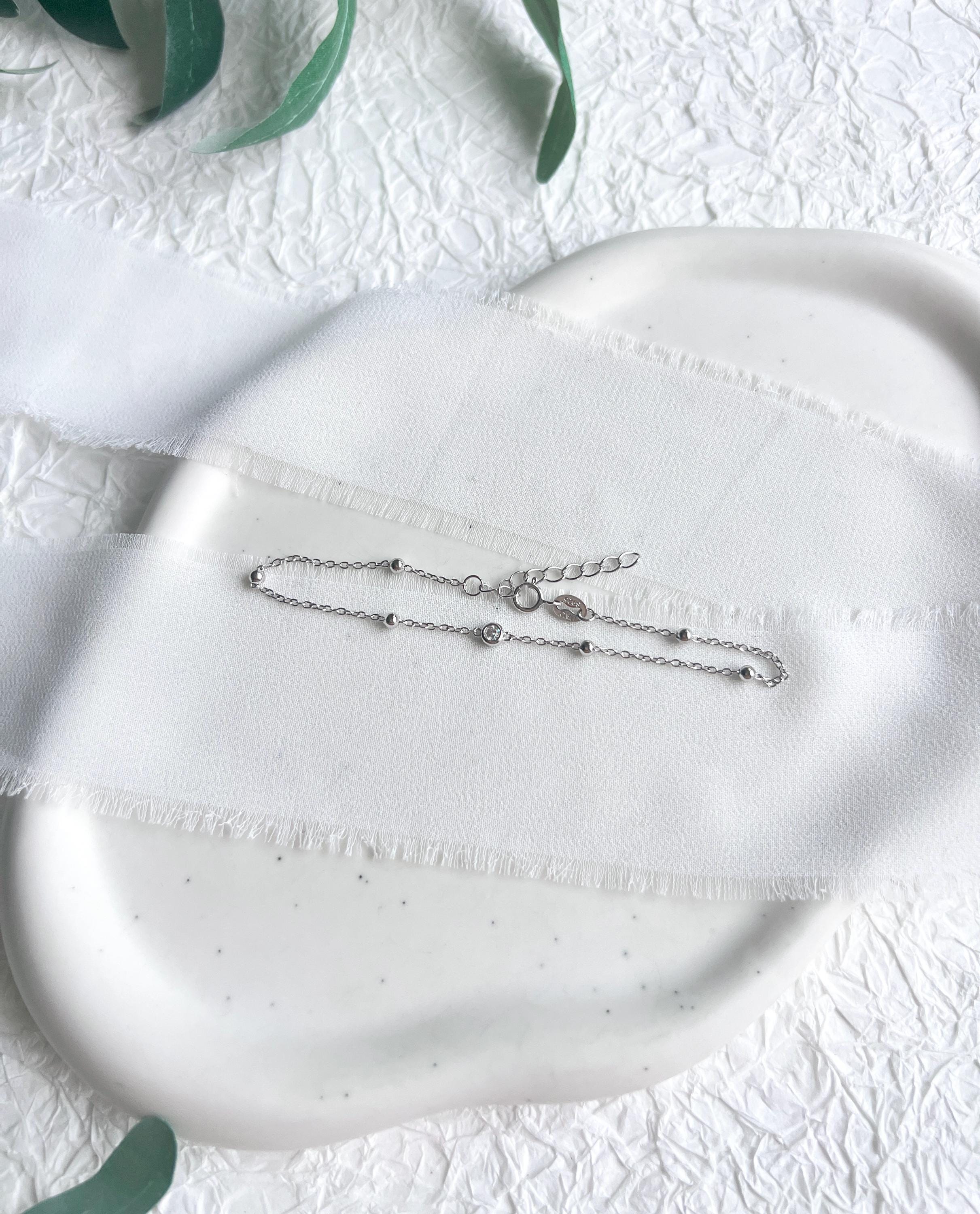 Armband, Silber, Cubic Zirconia Anhänger, feiner Brautschmuck, elegantes Brautarmband, silberner Schmuck, Hochzeit, Geschenk für Sie, Weihnachtsgeschenk, Brautjungfer