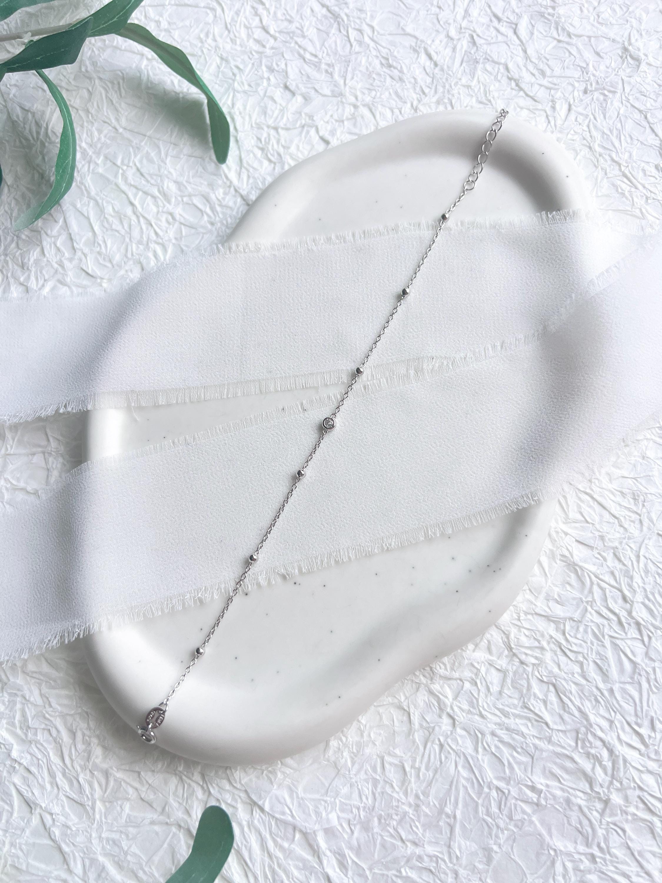 Armband, Silber, Cubic Zirconia Anhänger, feiner Brautschmuck, elegantes Brautarmband, silberner Schmuck, Hochzeit, Geschenk für Sie, Weihnachtsgeschenk, Brautjungfer