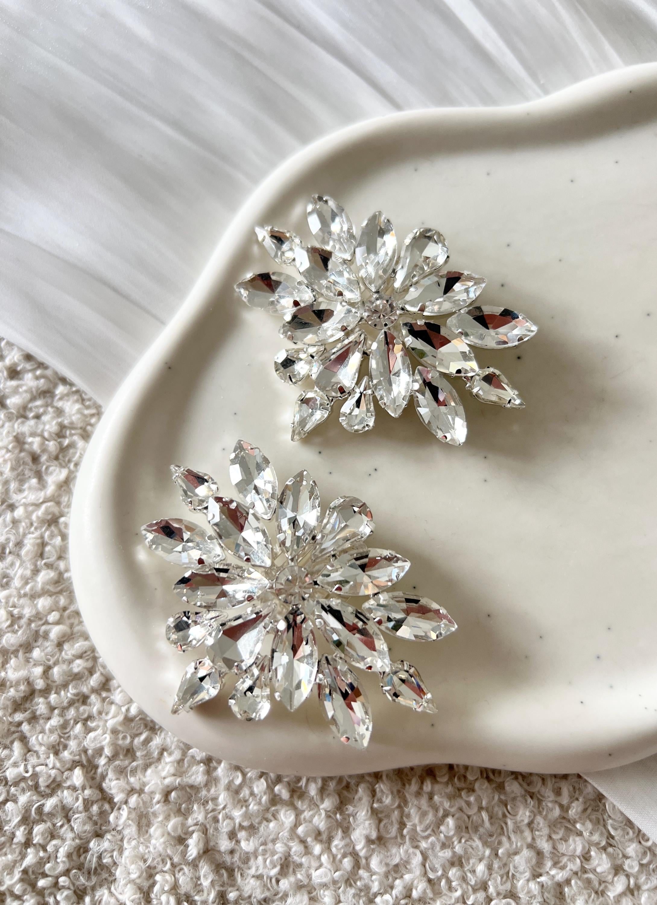 Brautzubehör, Braut Schuhclip, 2 Stück, Set, glänzender Strass, silberner Brautschmuck, Schuhschmuck, elegantes Accessoire, Schuhschmuck, flexibel, glänzender Schmuck, Hochzeit, Brautjungfer