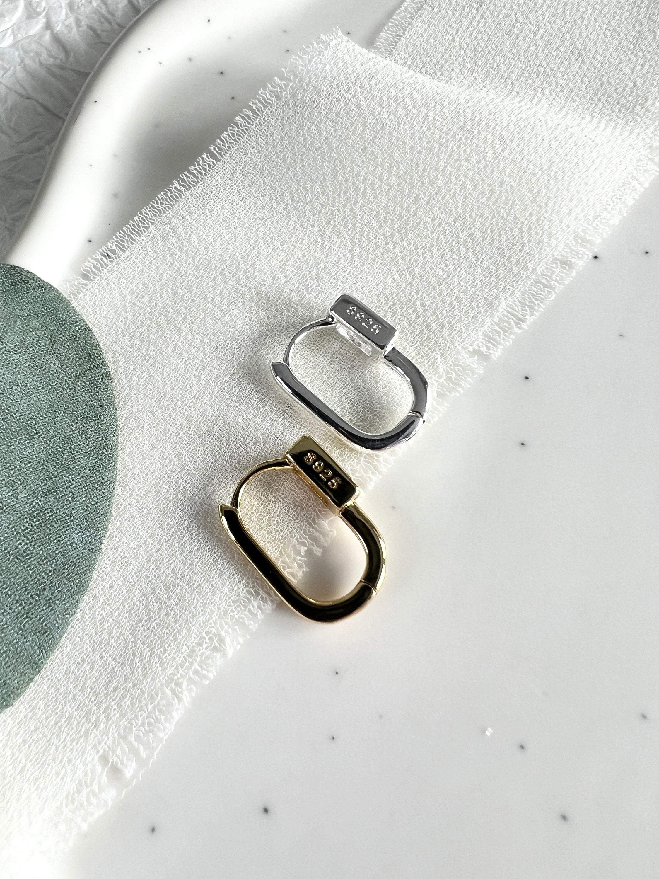 Creolen mit Zirkon-Pavé, gold und silber, minimalistische Ohrringe, Hoops, Hoop Ohrringe, - Gold-Ohrringe-Schmuckblüte