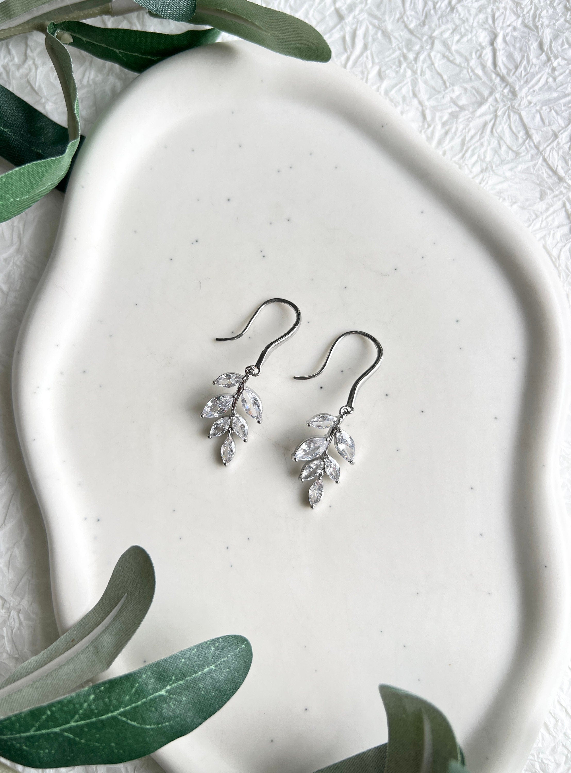 Brautohrringe, Silber, Gold oder Roségold, Cubic Zirconia Steine, elegante Ohrringe, feiner Brautschmuck, Geschenk fuer Sie, Weihnachtsgeschenk, Schmuck Hochzeit, Damenschmuck, Damenohrringe