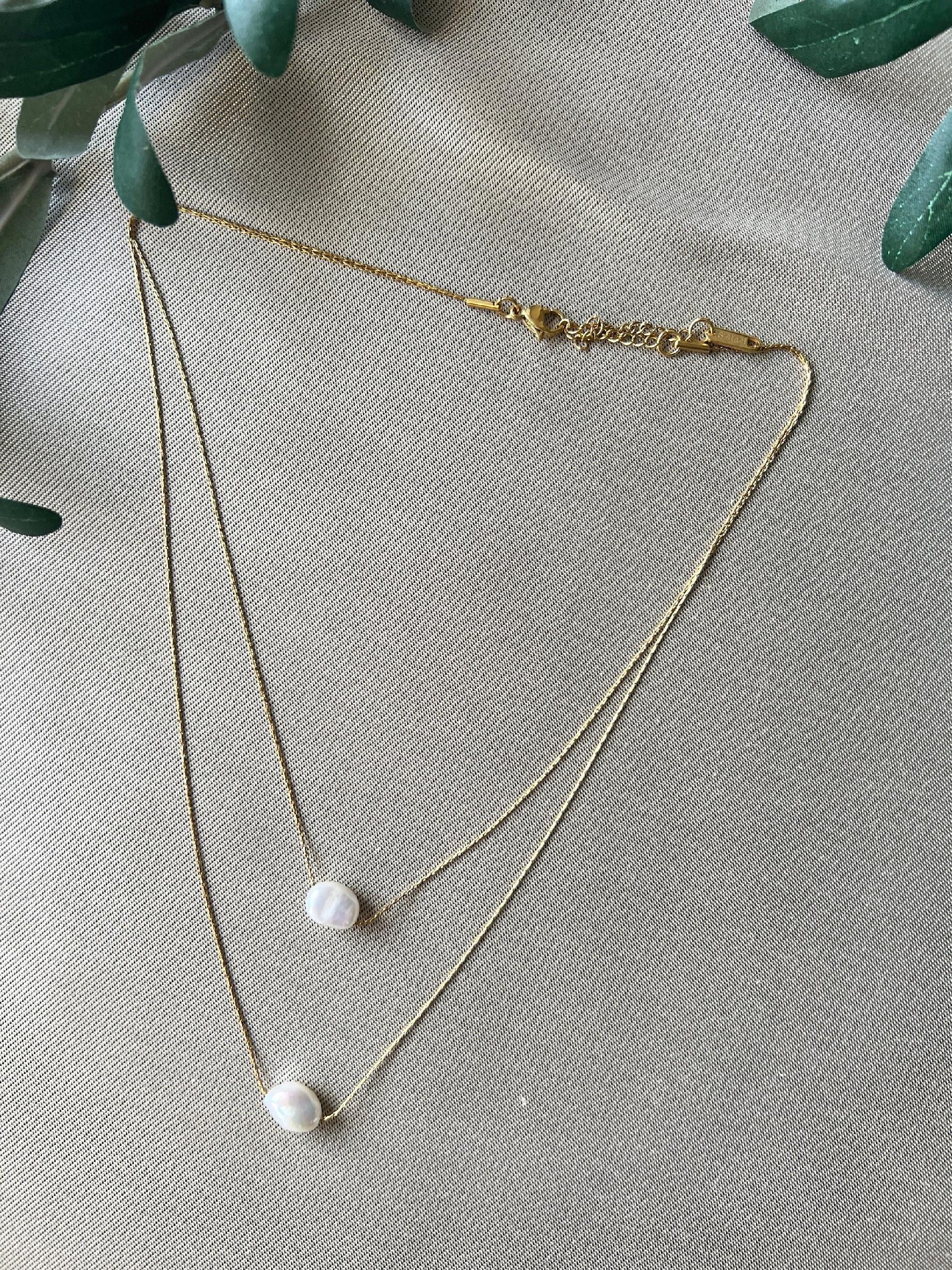 Feine Perlen Halskette, Brauthalskette, Braut Schmuck, dünnes Band, Mehrsträngige Kette, Layering Kette, Halskette für Frauen-Halskette-Schmuckblüte