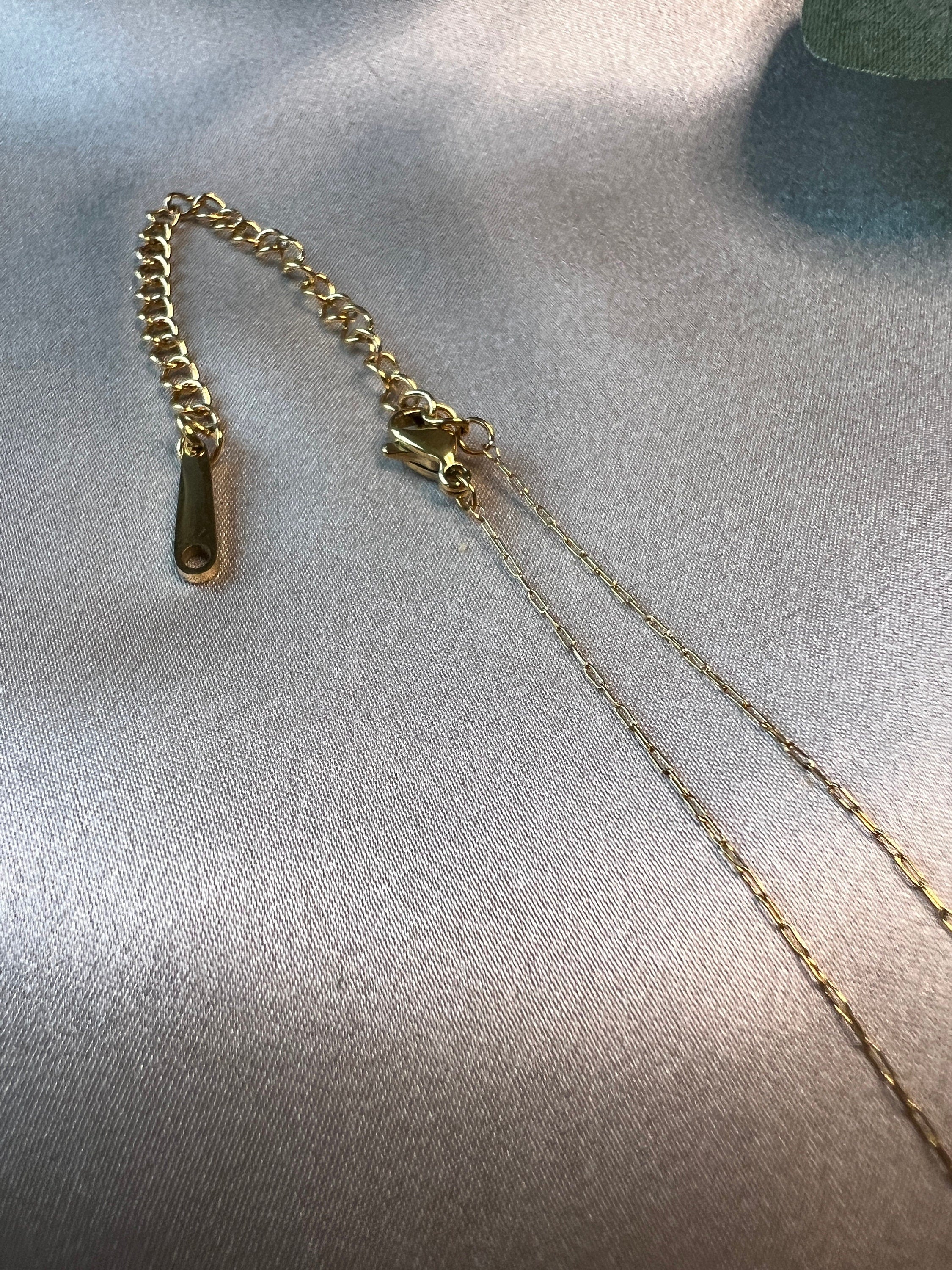 Feine Perlenhalskette, Edelstahl, dünnes Band, golden, Choker, Halskette für Frauen-Halskette-Schmuckblüte