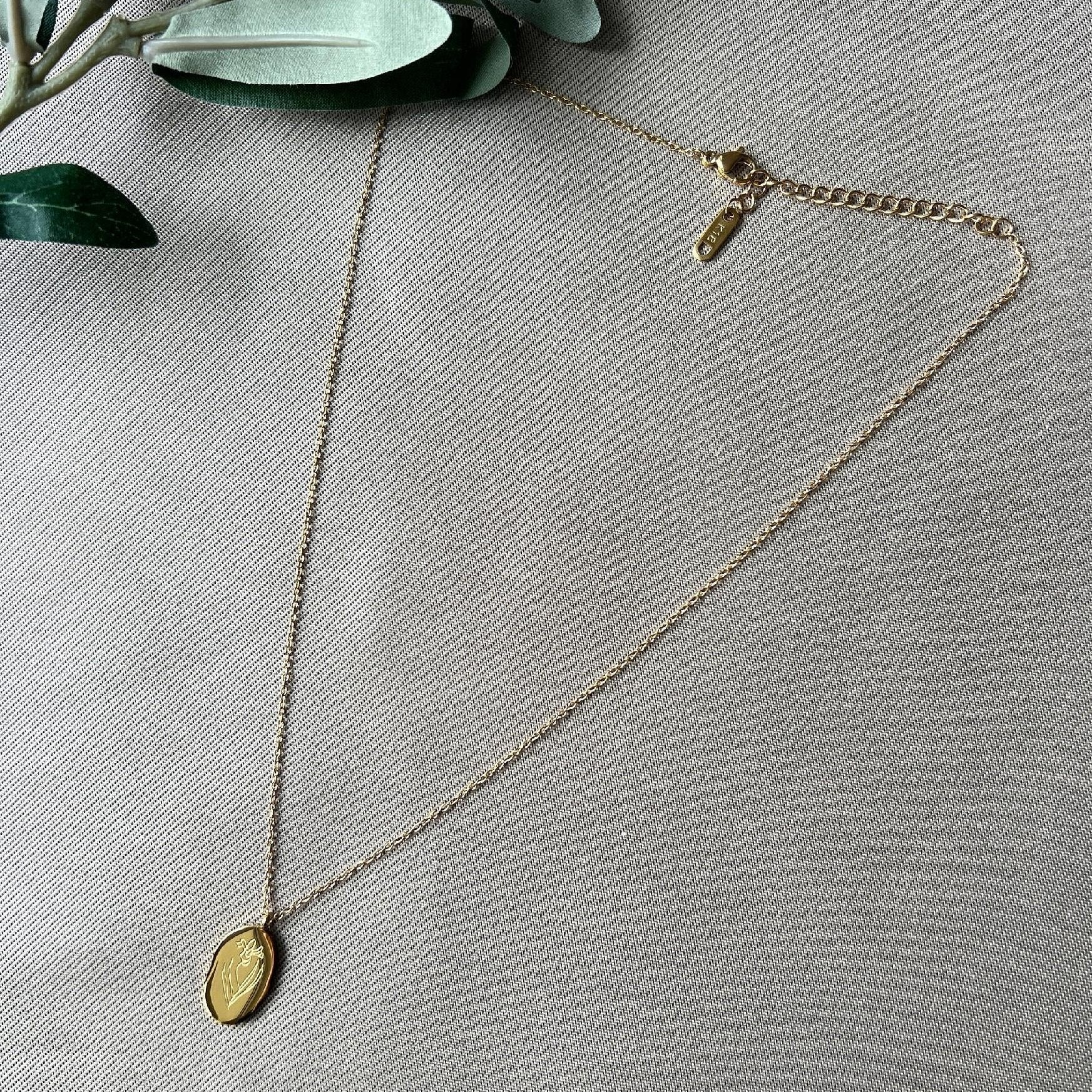 Geburtsblume Halskette, Februar, Geburtsmonat, Iris Blume, 18k Gold, wasserfest, Halskette für Frauen, Geschenk-Halskette-Schmuckblüte