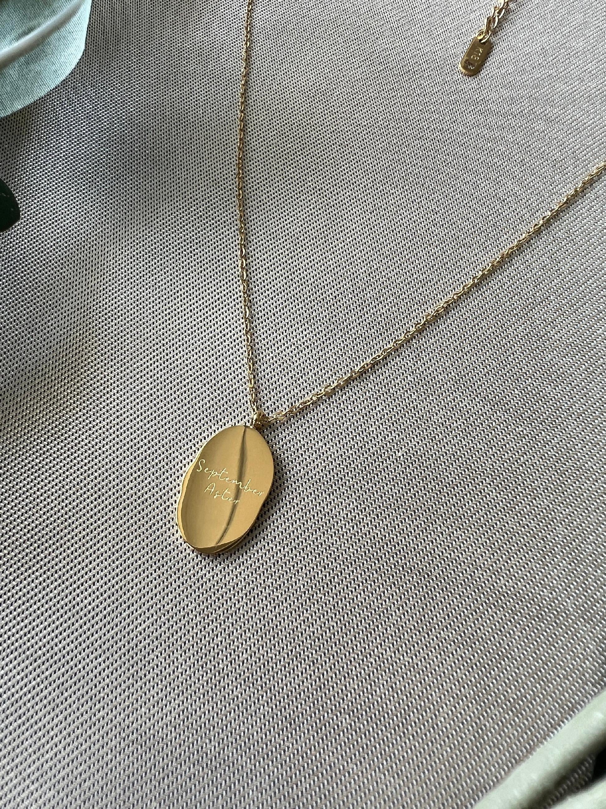 Geburtsblume Halskette, September, Geburtsmonat, Aster Blume, 18k Gold, wasserfest, Halskette für Frauen, Geschenk Trauzeugin-Halskette-Schmuckblüte