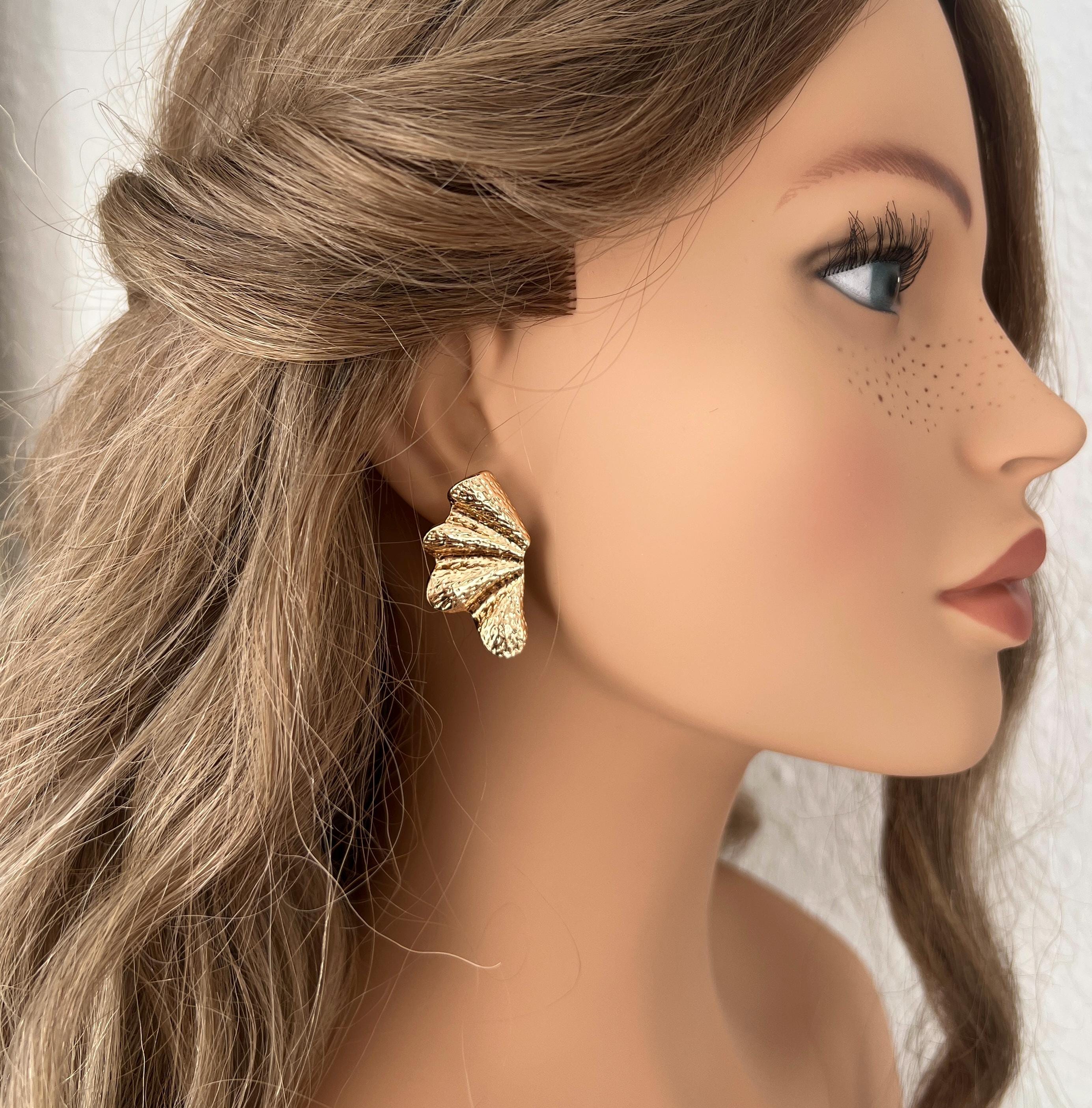Ohrstecker Blätter Braut, Gold, moderner Schmuck Standesamt, Brautohrringe, Ohrringe Brautjungfer, Trauzeugin, Schmuck Hochzeit, feiner Ohrschmuck