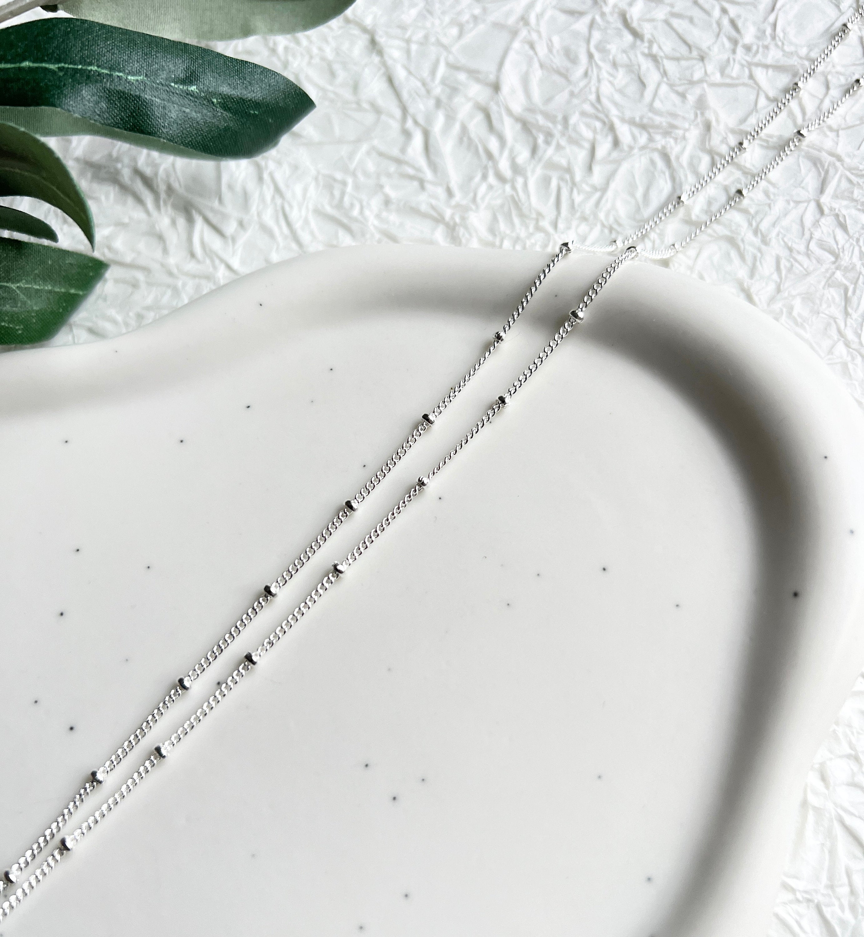 Halskette, Silber, Herz Anhänger, Brautschmuck, elegante Kugelhalskette, Schmuck Hochzeit,-Halskette-Schmuckblüte