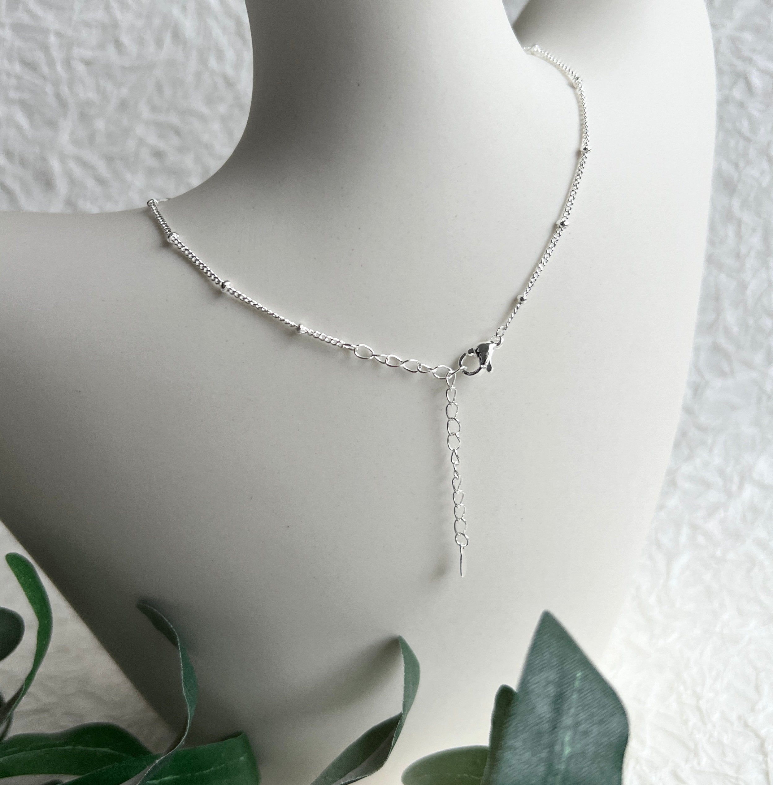 Halskette, Silber, Herz Anhänger, Brautschmuck, elegante Kugelhalskette, Schmuck Hochzeit,-Halskette-Schmuckblüte