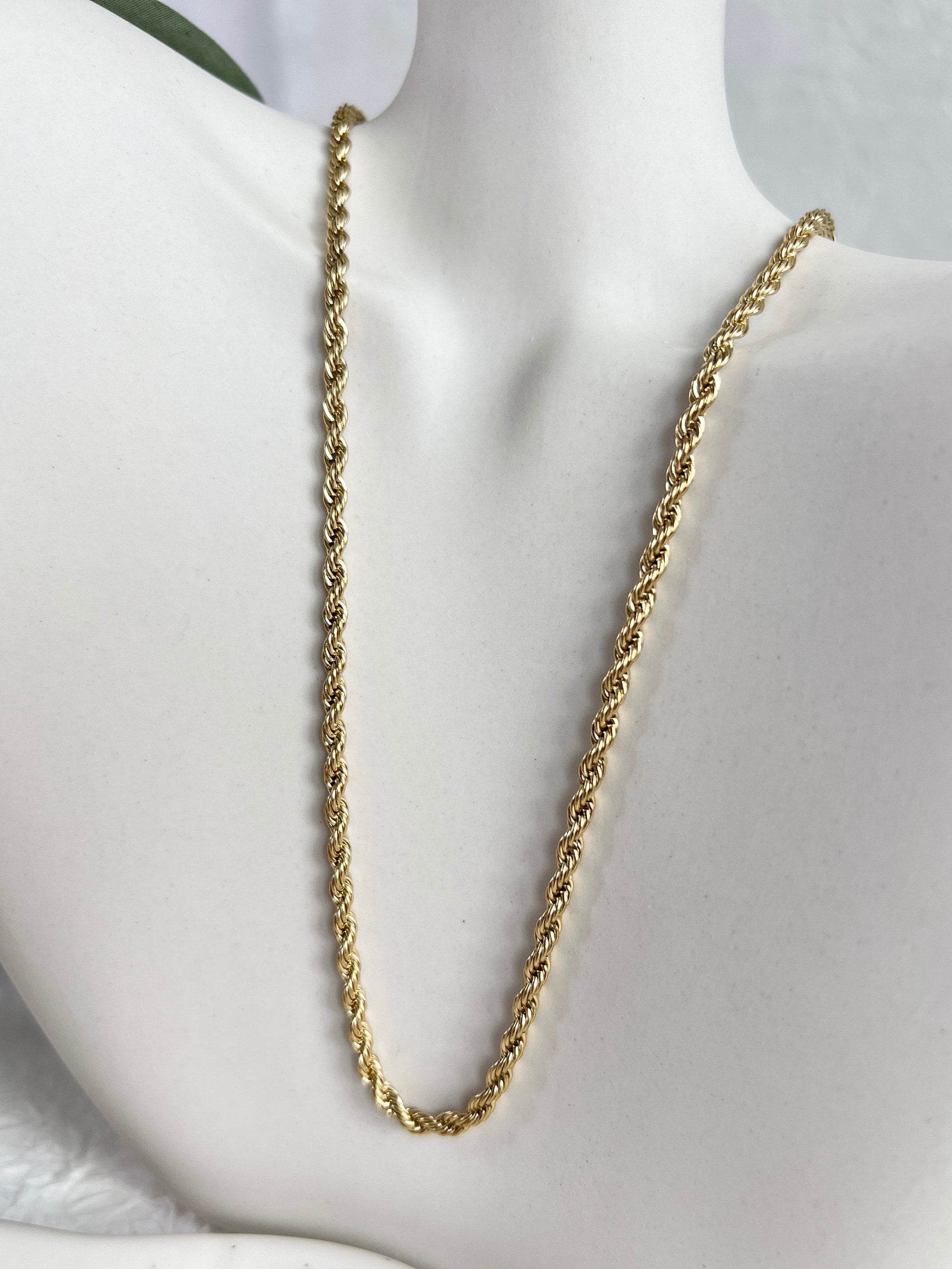 Halskette gedreht, Gold, Kordelkette Twist, Silber, glänzende Kette, - L 41/48 cm, B 4 mm-Halskette-Schmuckblüte