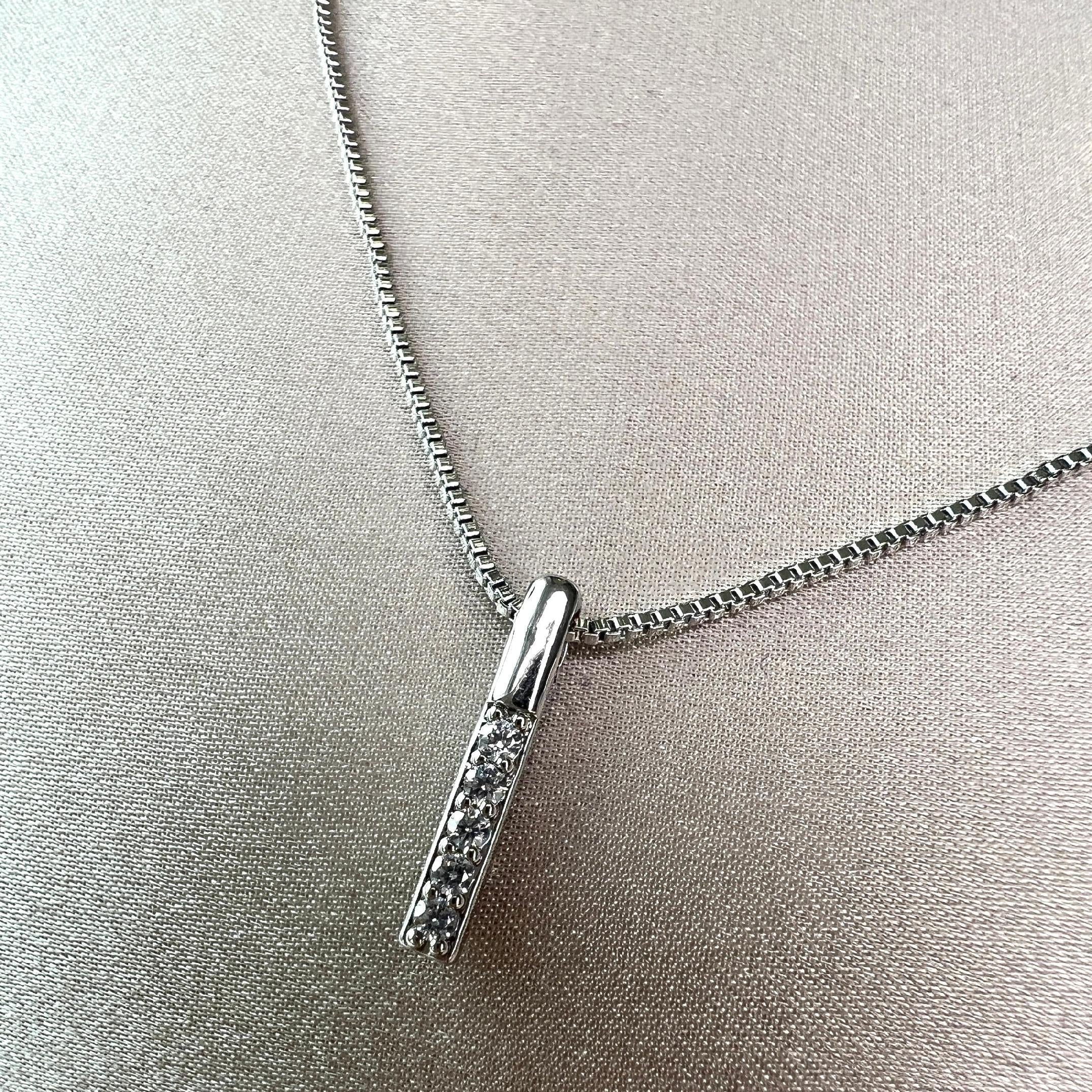 Halskette mit funkelndem Zirkonia-Steinchen Anhänger, filigran, silber, rosegold, gold, Braut Schmuck, Brauthalskette, Halskette für Frauen - Silber-Halskette-Schmuckblüte