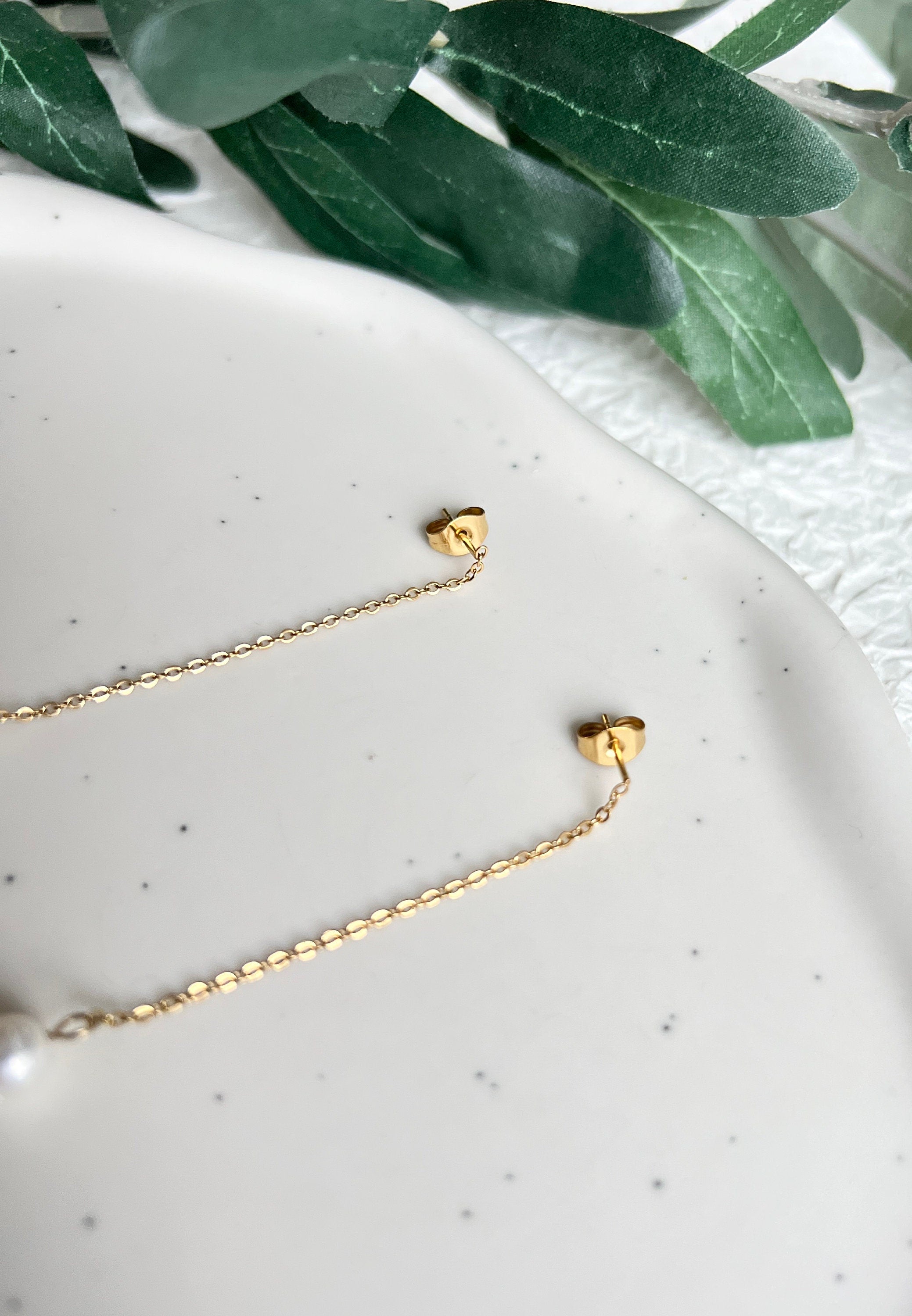 Hängeohrringe, zarte Perle, gold, elegante Braut Ohrringe, Hochzeit Ohr Schmuck Braut, Ohrstecker,-Ohrringe-Schmuckblüte