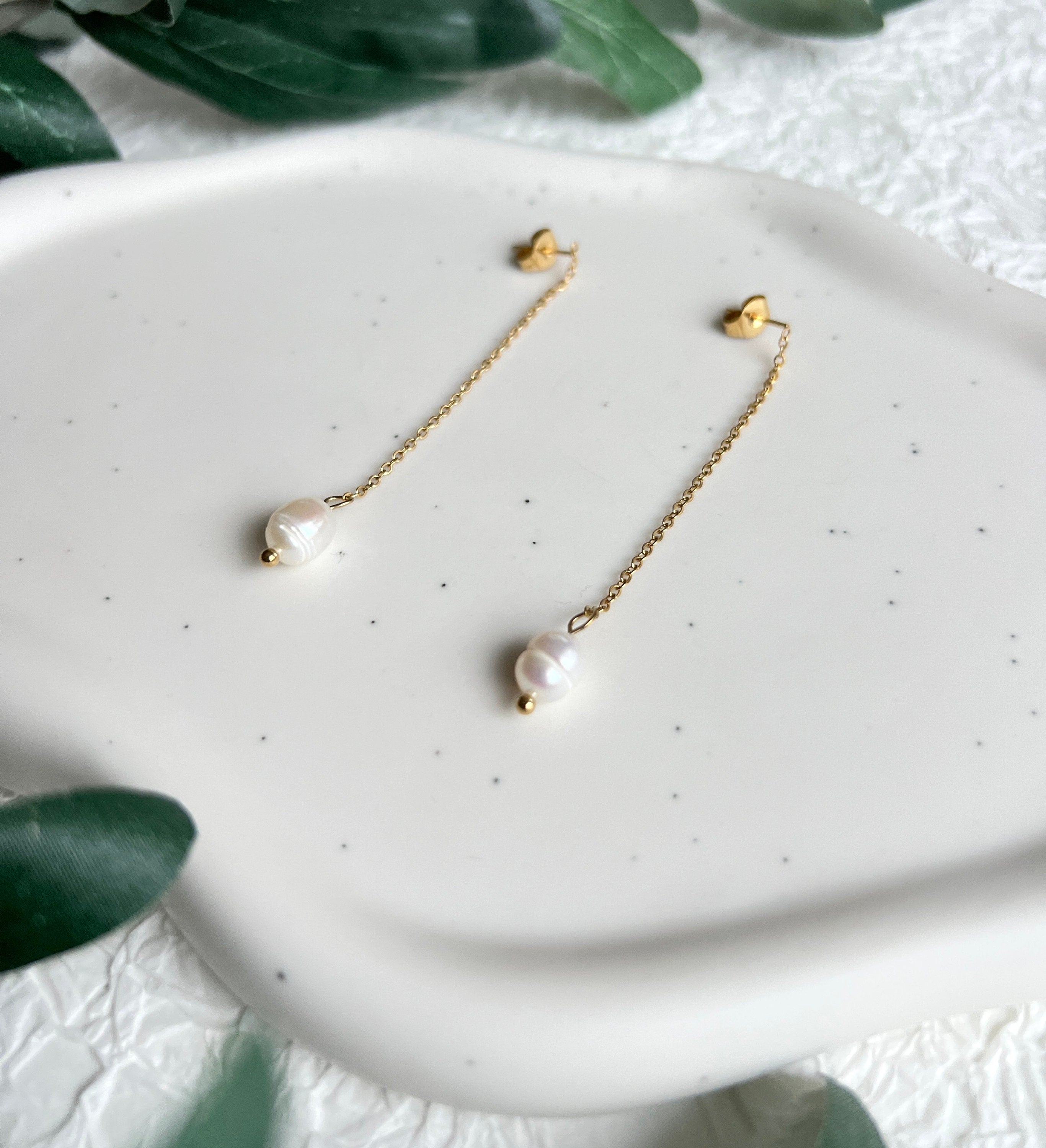 Hängeohrringe, zarte Perle, gold, elegante Braut Ohrringe, Hochzeit Ohr Schmuck Braut, Ohrstecker,-Ohrringe-Schmuckblüte