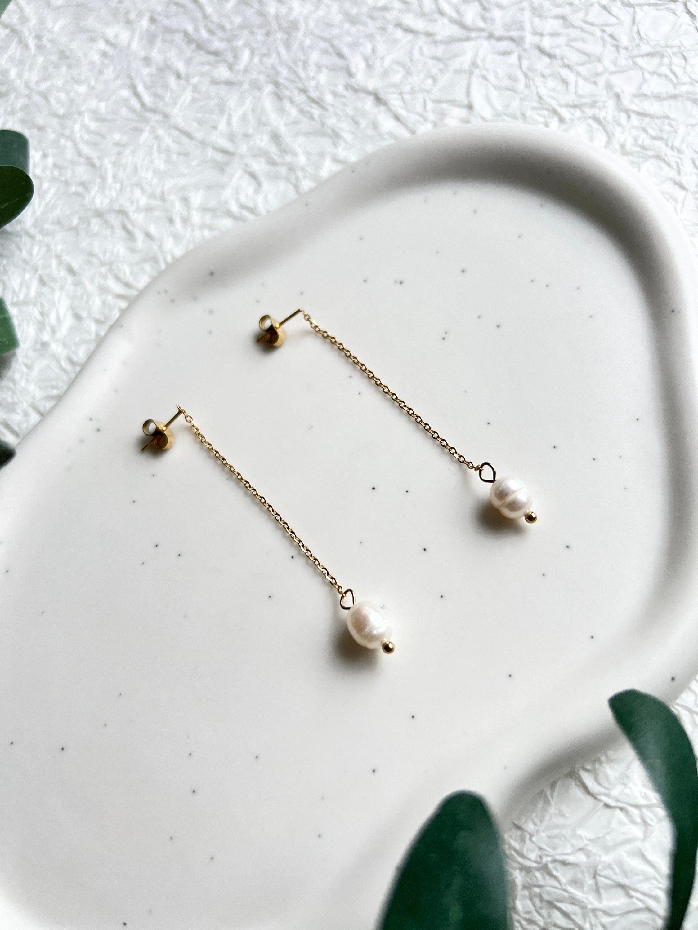 Hängeohrringe, zarte Perle, gold, elegante Braut Ohrringe, Hochzeit Ohr Schmuck Braut, Ohrstecker,-Ohrringe-Schmuckblüte