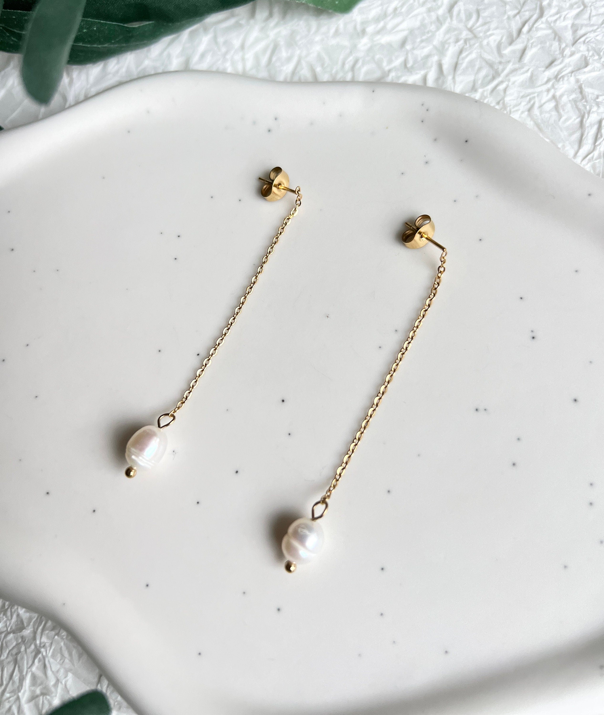 Hängeohrringe, zarte Perle, gold, elegante Braut Ohrringe, Hochzeit Ohr Schmuck Braut, Ohrstecker,-Ohrringe-Schmuckblüte