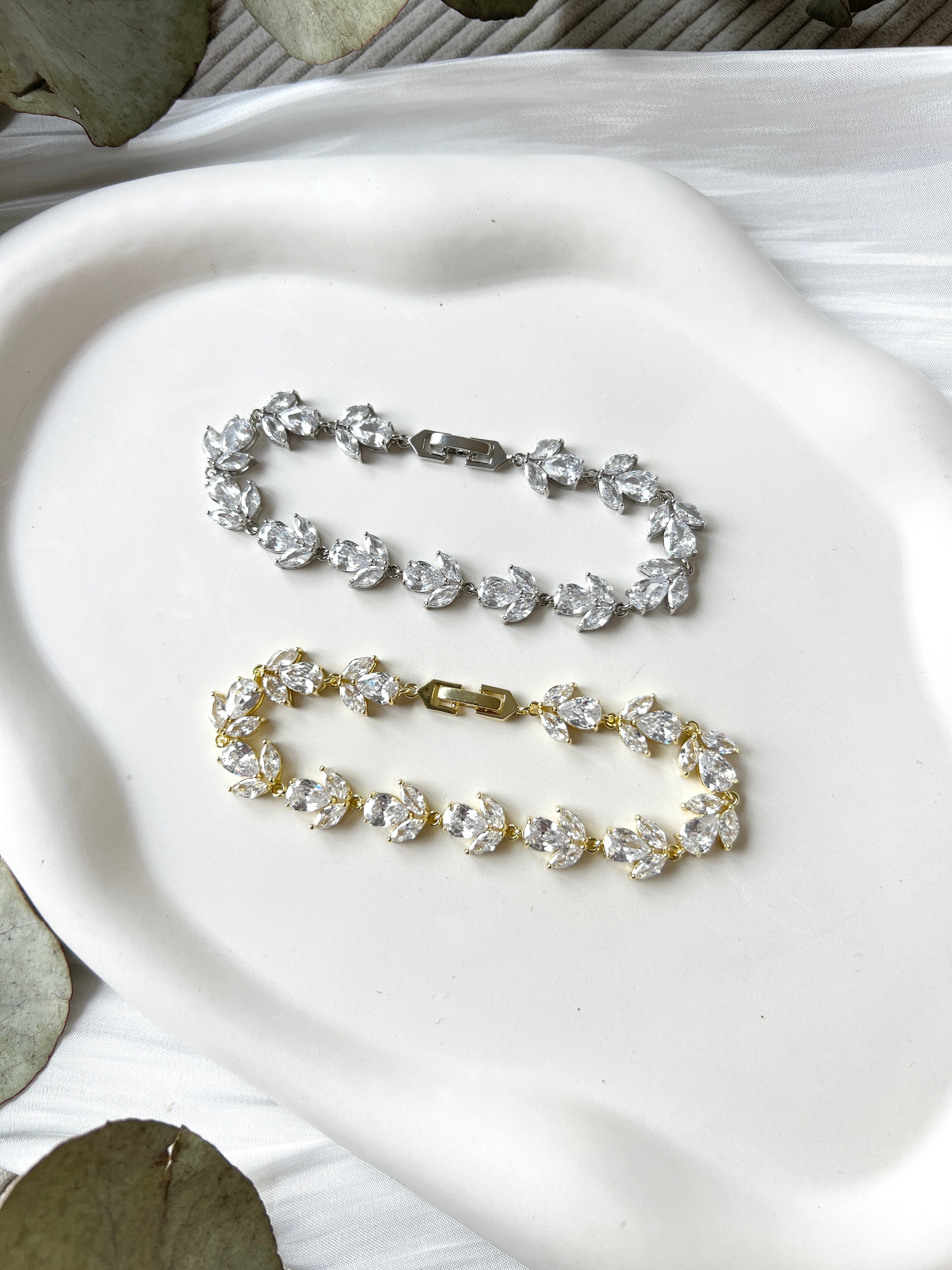 Armband, funkelnde Cubic-Zirconia-Steine, Brautschmuck, Brautarmband