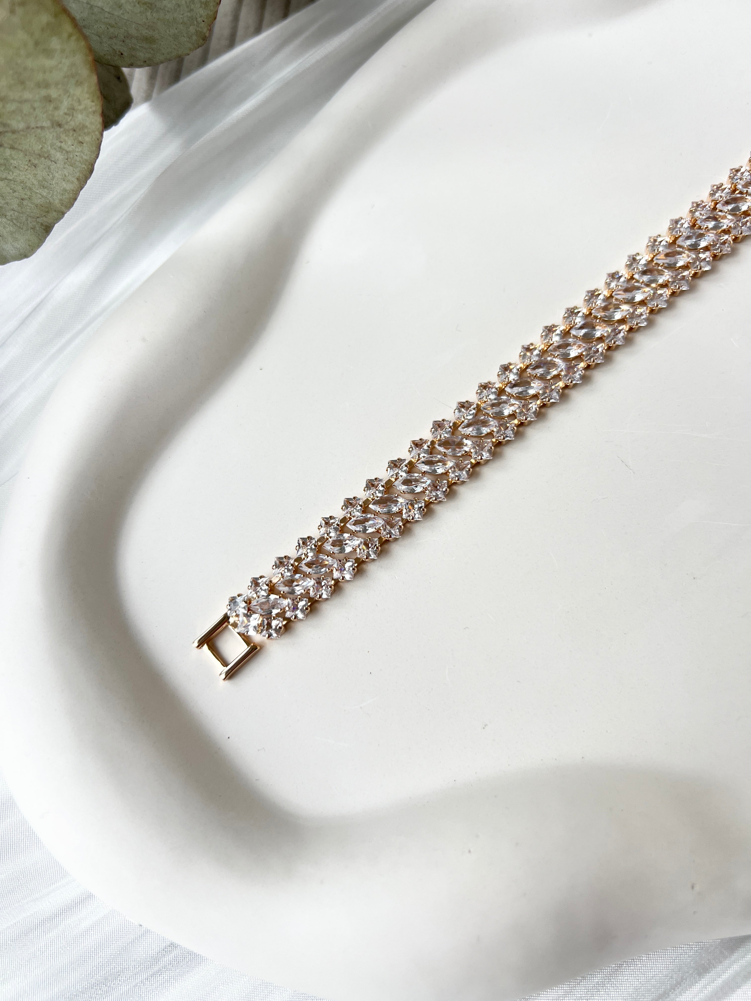 Armband, Gold, Brautarmband, feine Strasssteine, Brautschmuck