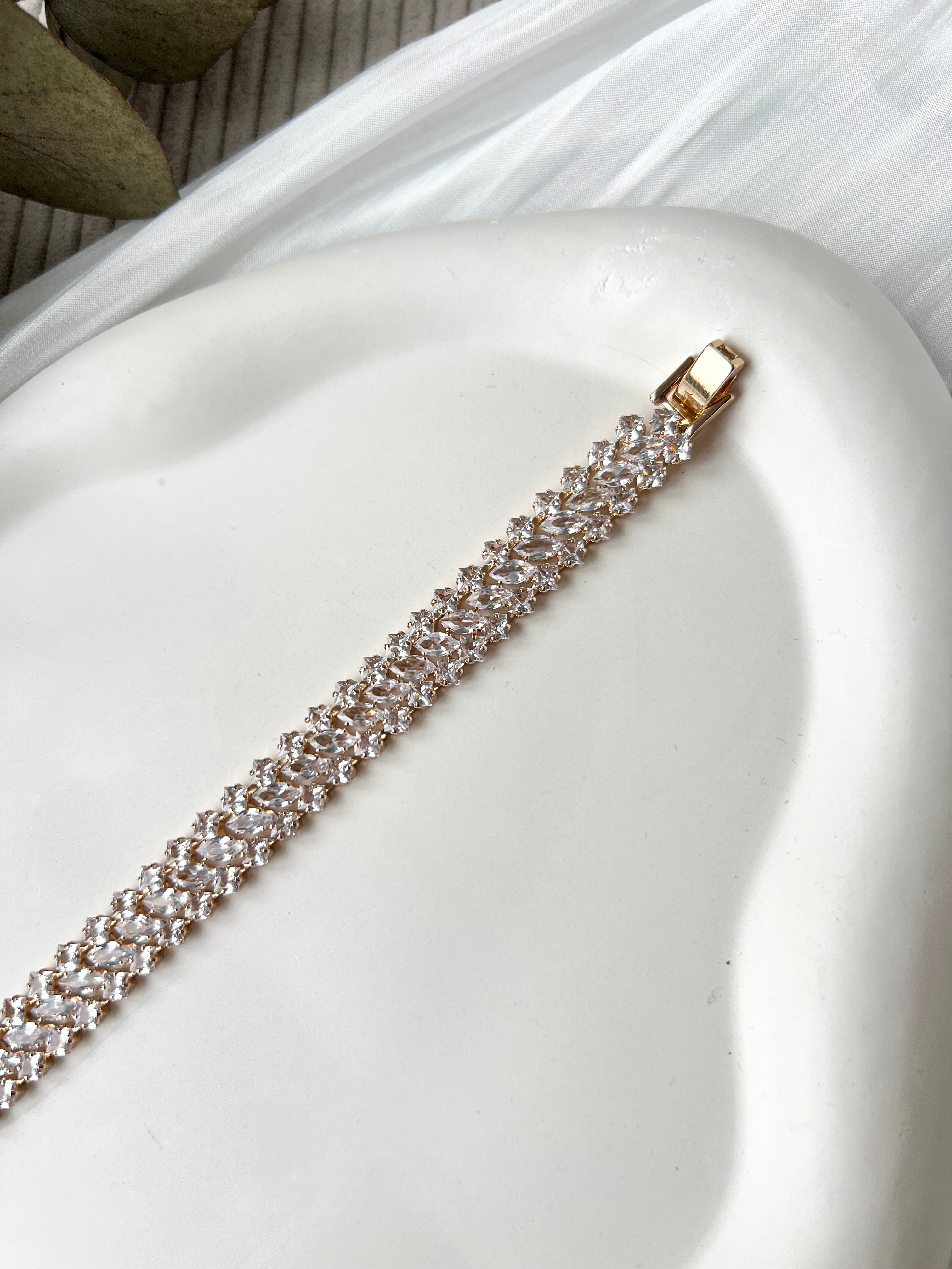 Armband, Gold, Brautarmband, feine Strasssteine, Brautschmuck