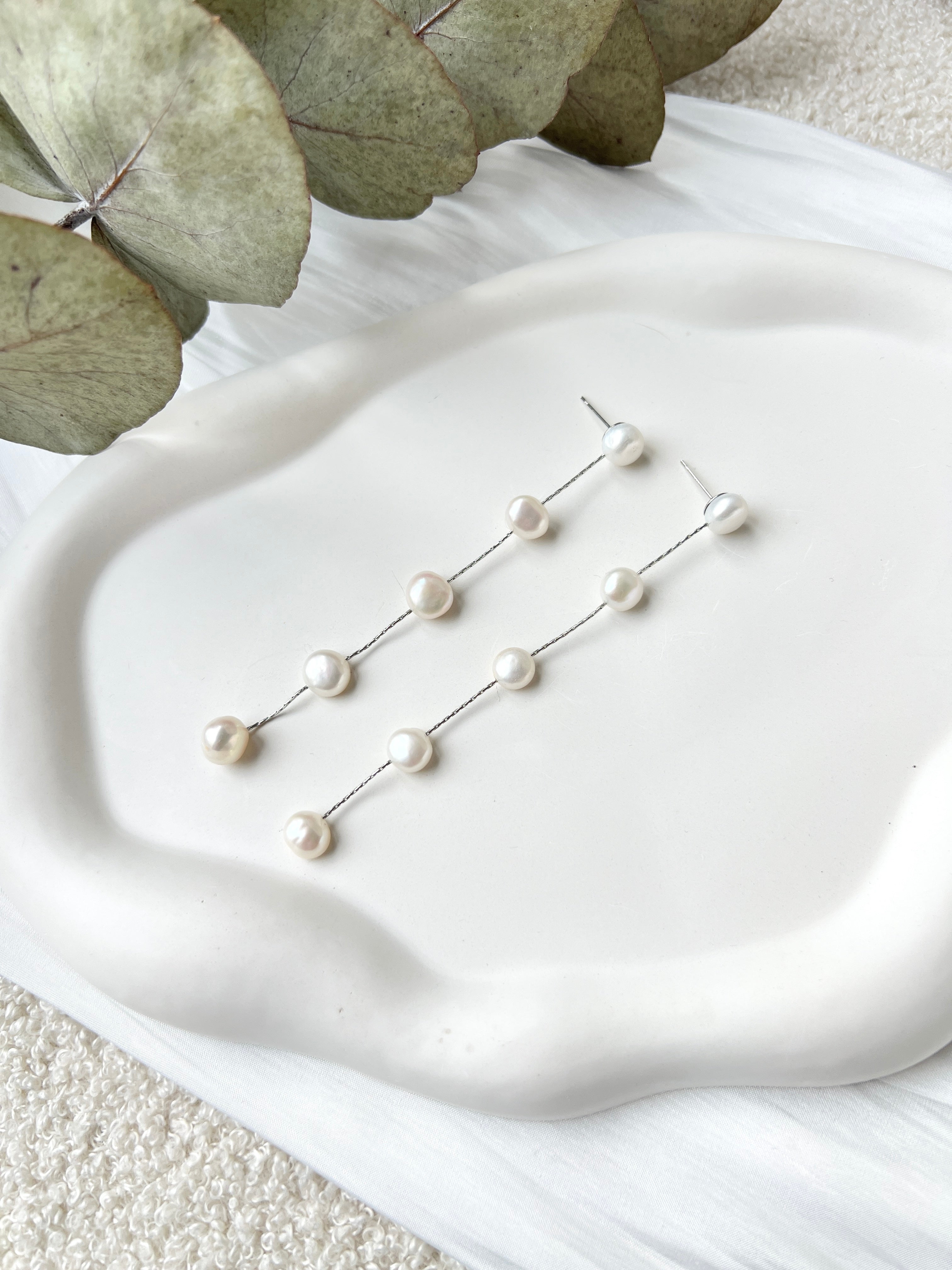 Elegante Brautohrringe, Silber oder Gold, weiße Perlen, Perlenohrringe für die Hochzeit, feine Ohrringe