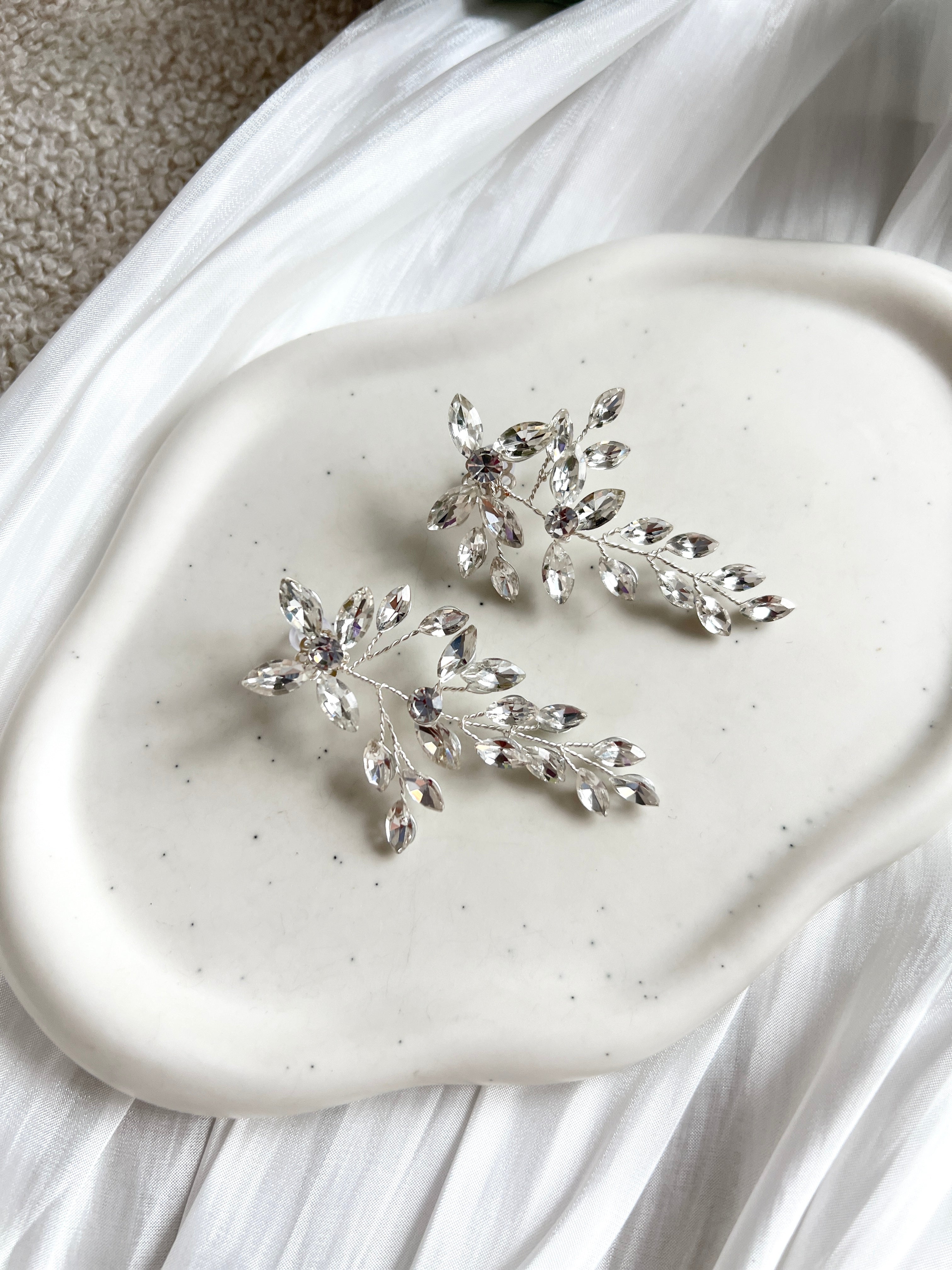 Ohrringe mit funkelnden Strass-Steinen, Brautohrringe, Hängeohrringe