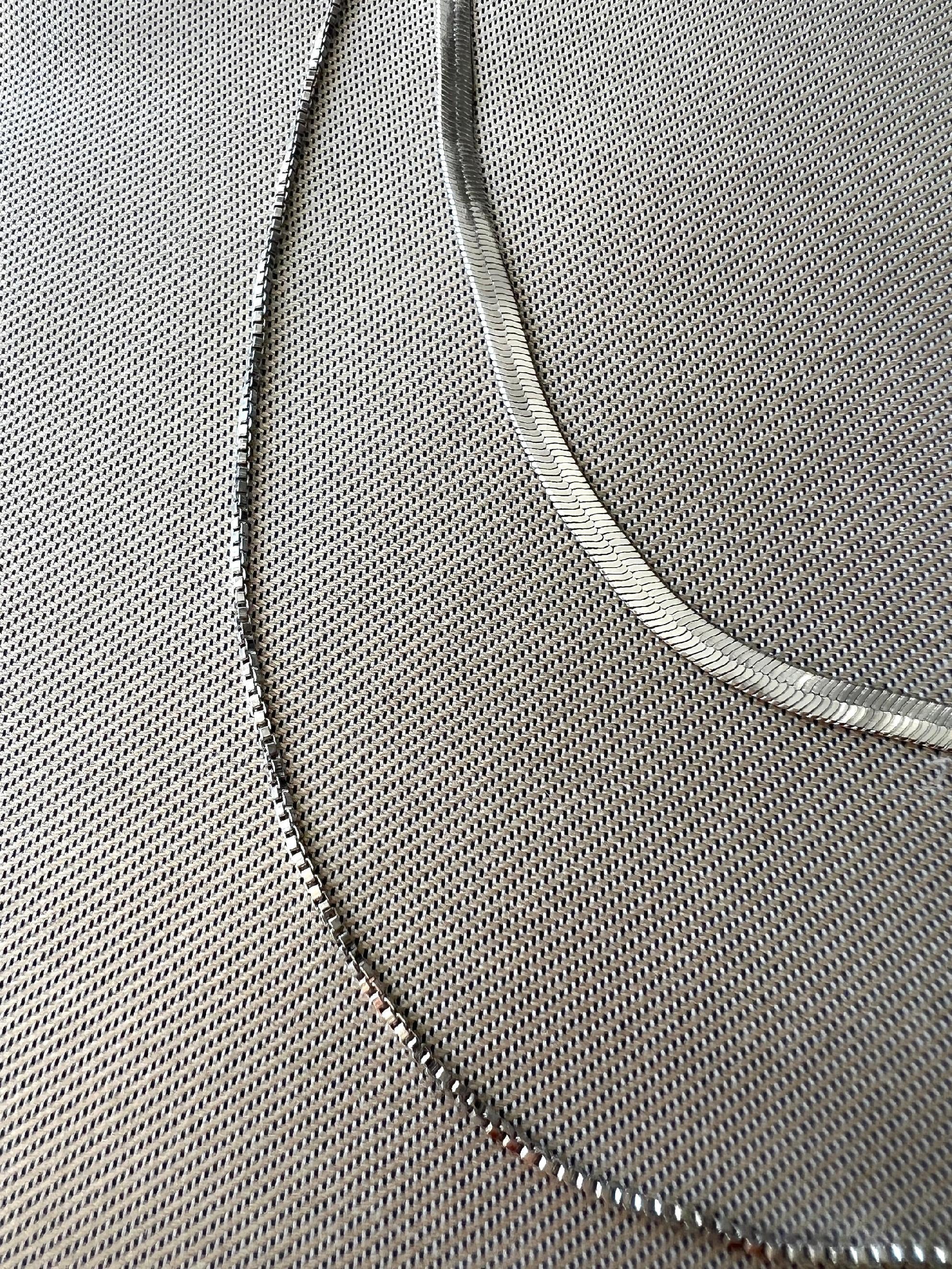 Layering Schlangenkette aus 925 Silber, filigran, elegante Layering Halskette, Double Layer, glänzende Gliederkette, Schlangenhalskette-Halskette-Schmuckblüte
