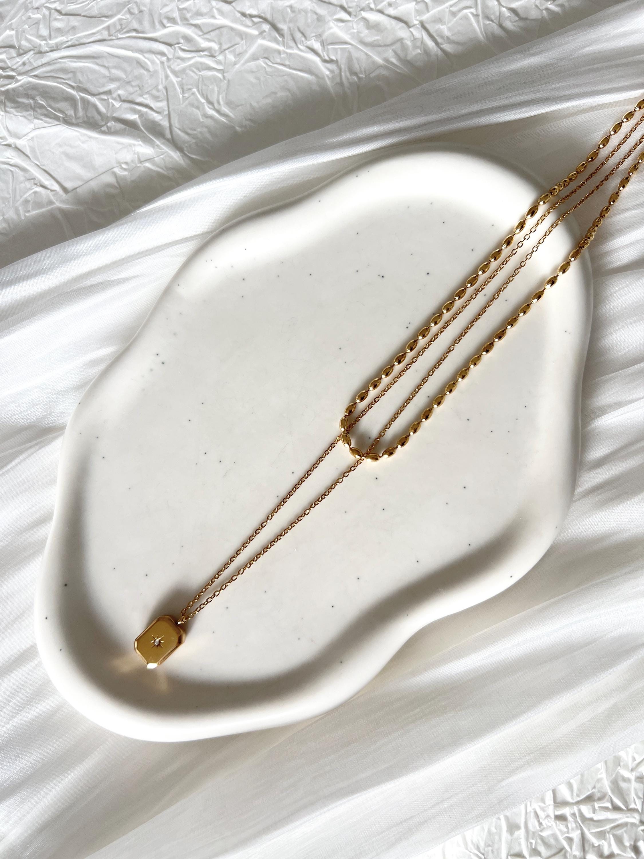 Layering Halskette, Kette mit zwei Straengen, Alltagsschmuck, Damenschmuck, moderner Schmuck, Geschenk fuer Frauen, Gold