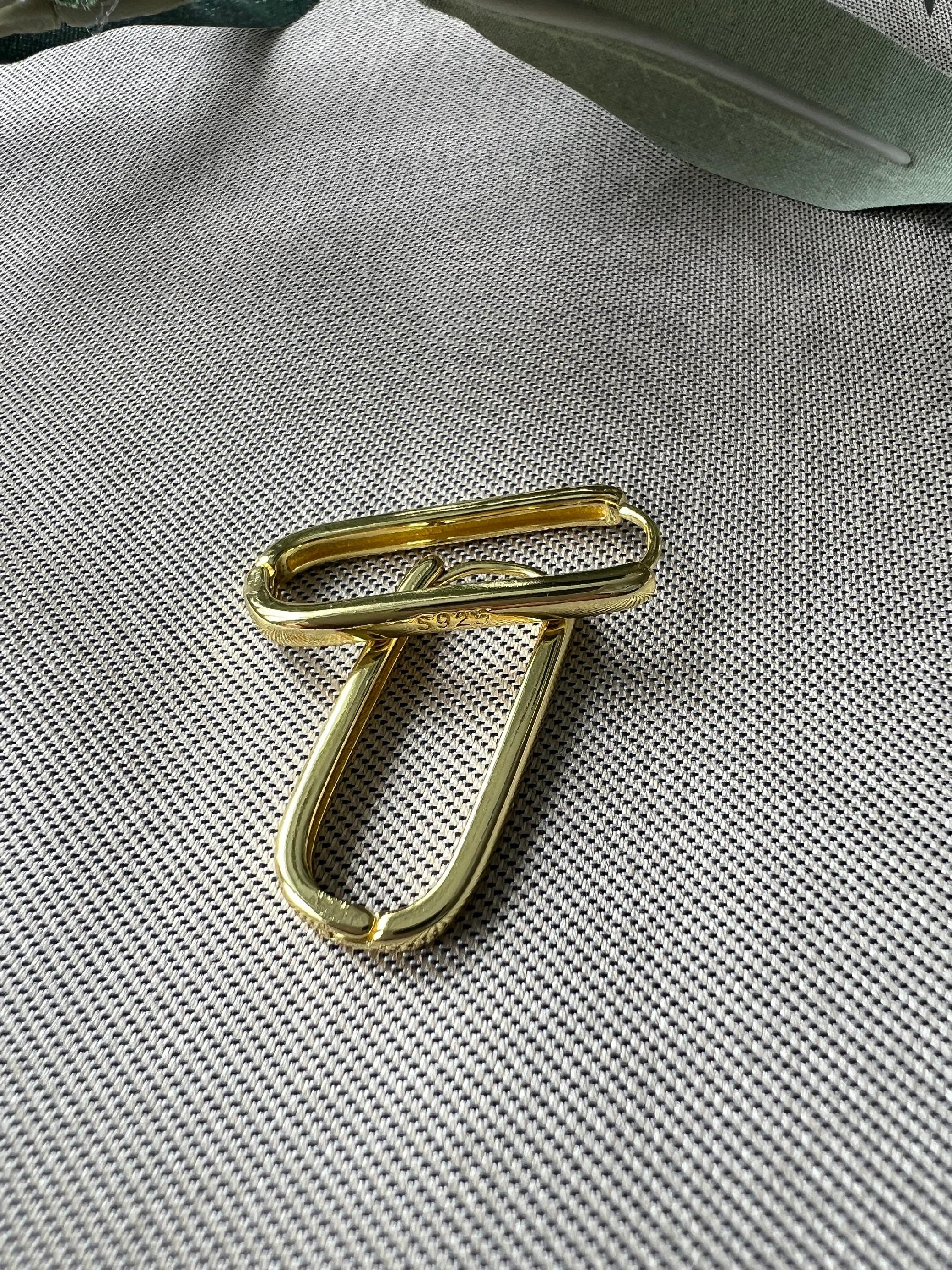 Ohrringe Creolen Silber Gold, moderne Kreolen rechteckig, minimalistisch, geometrisch - Gold-Ohrringe-Schmuckblüte