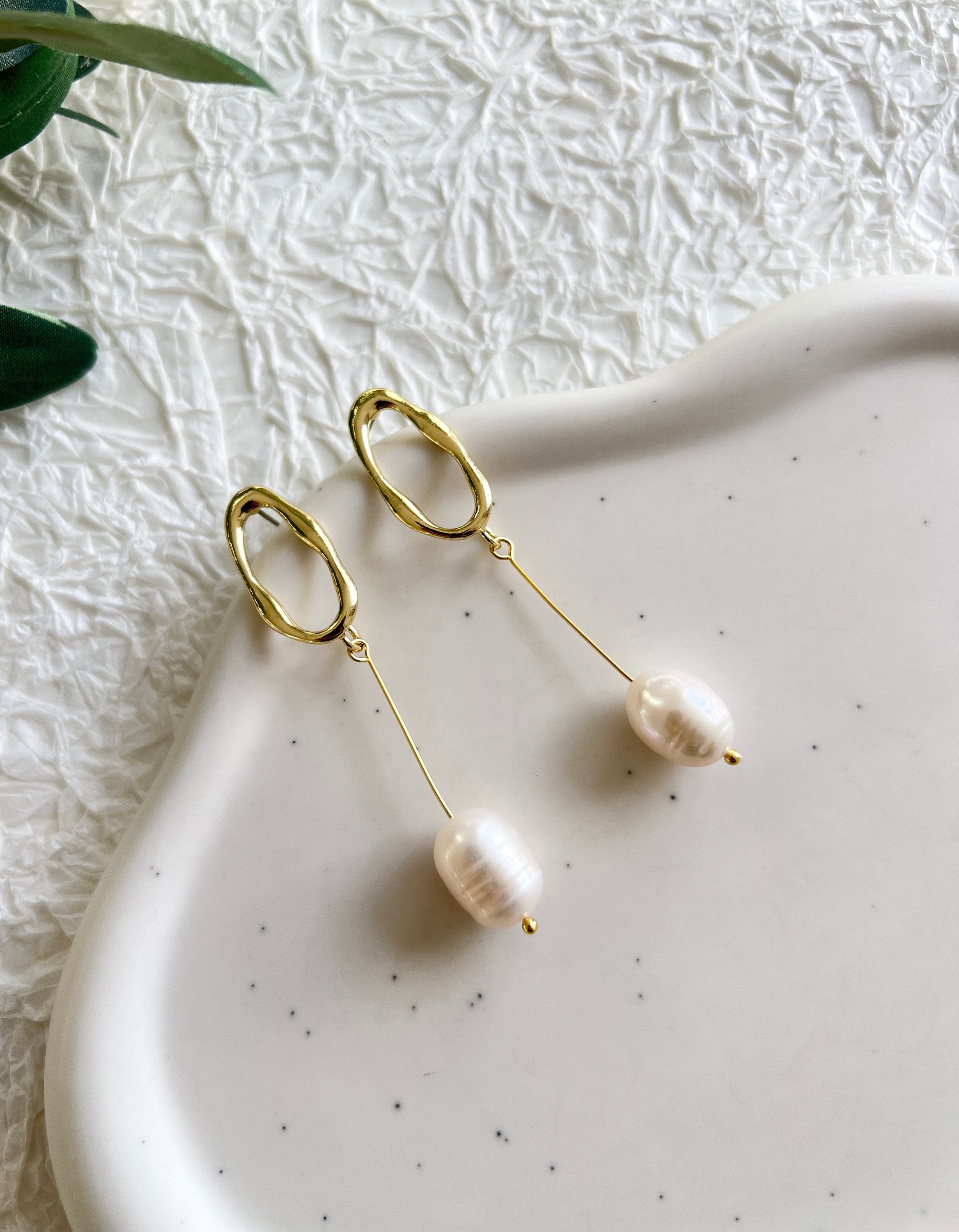 Ohrringe Perlen, Hängeohrringe, elegante Braut Ohrringe, Gold, weiß, Hochzeit Schmuck Braut,-Ohrringe-Schmuckblüte