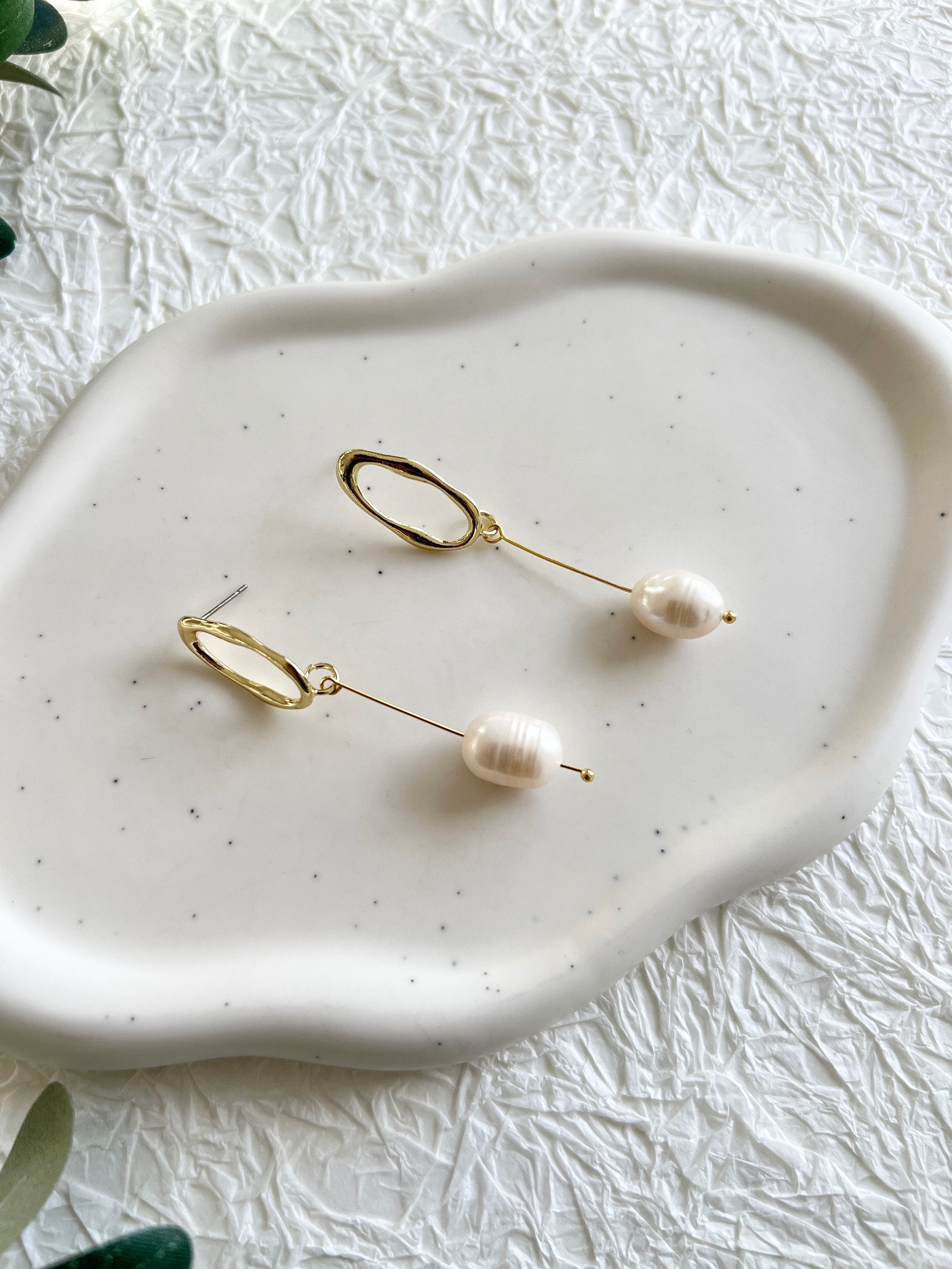 Ohrringe Perlen, Hängeohrringe, elegante Braut Ohrringe, Gold, weiß, Hochzeit Schmuck Braut,-Ohrringe-Schmuckblüte