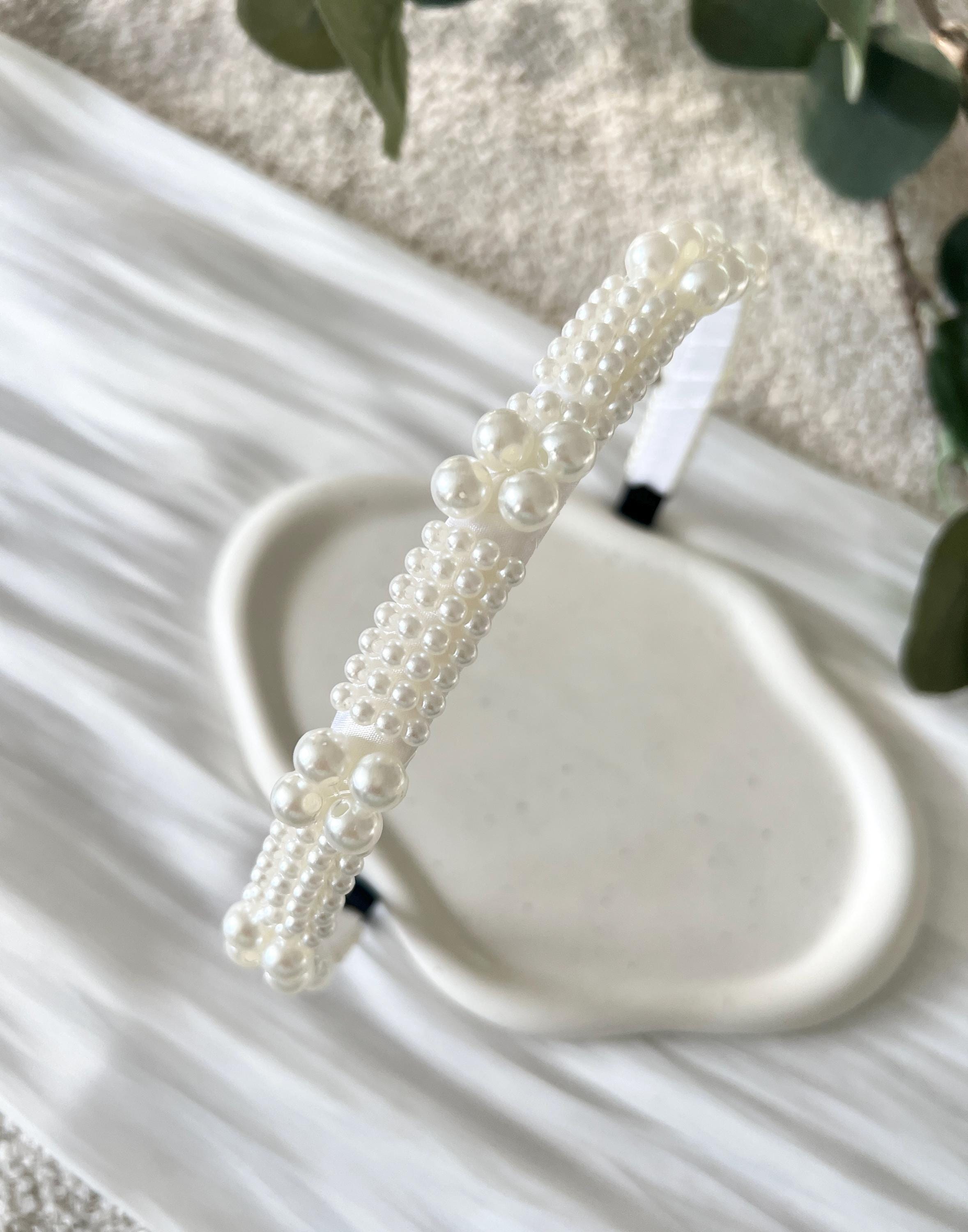 Braut Haarschmuck, weiße Perlen, Haarreif, Hochzeit Schmuck, Perlenhaarreif, Perlenschmuck, Brauthaarschmuck, Brautschmuck, Standesamt