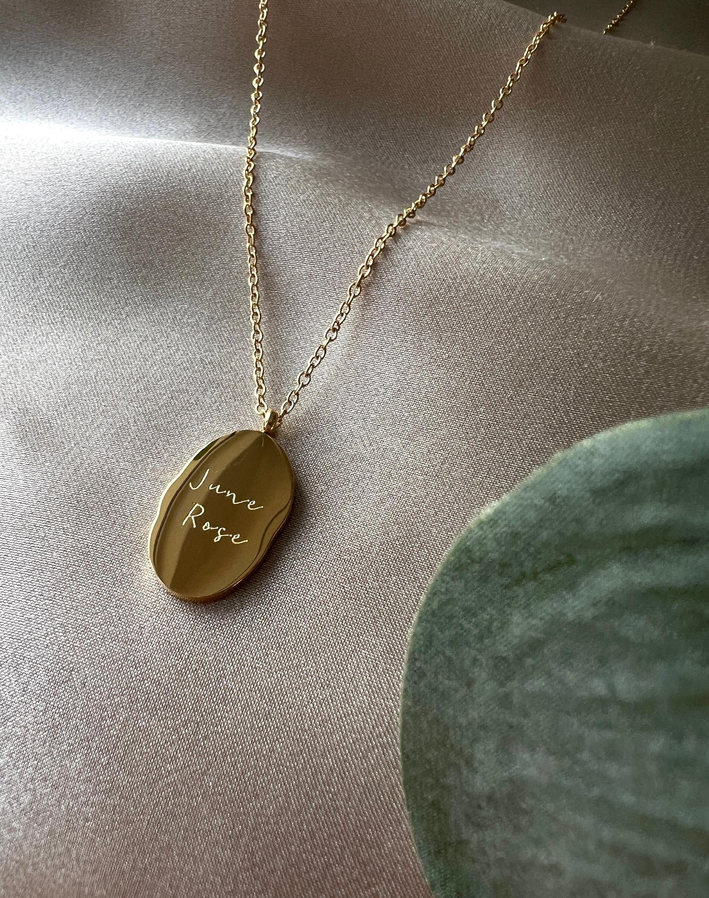 Persönliche Geburtsmonat Halskette Monat Juni - Geburtsblume Rose Blume - 18k Gold - wasserfest Halskette für Frauen, Geschenk Trauzeugin-Ohrringe-Schmuckblüte