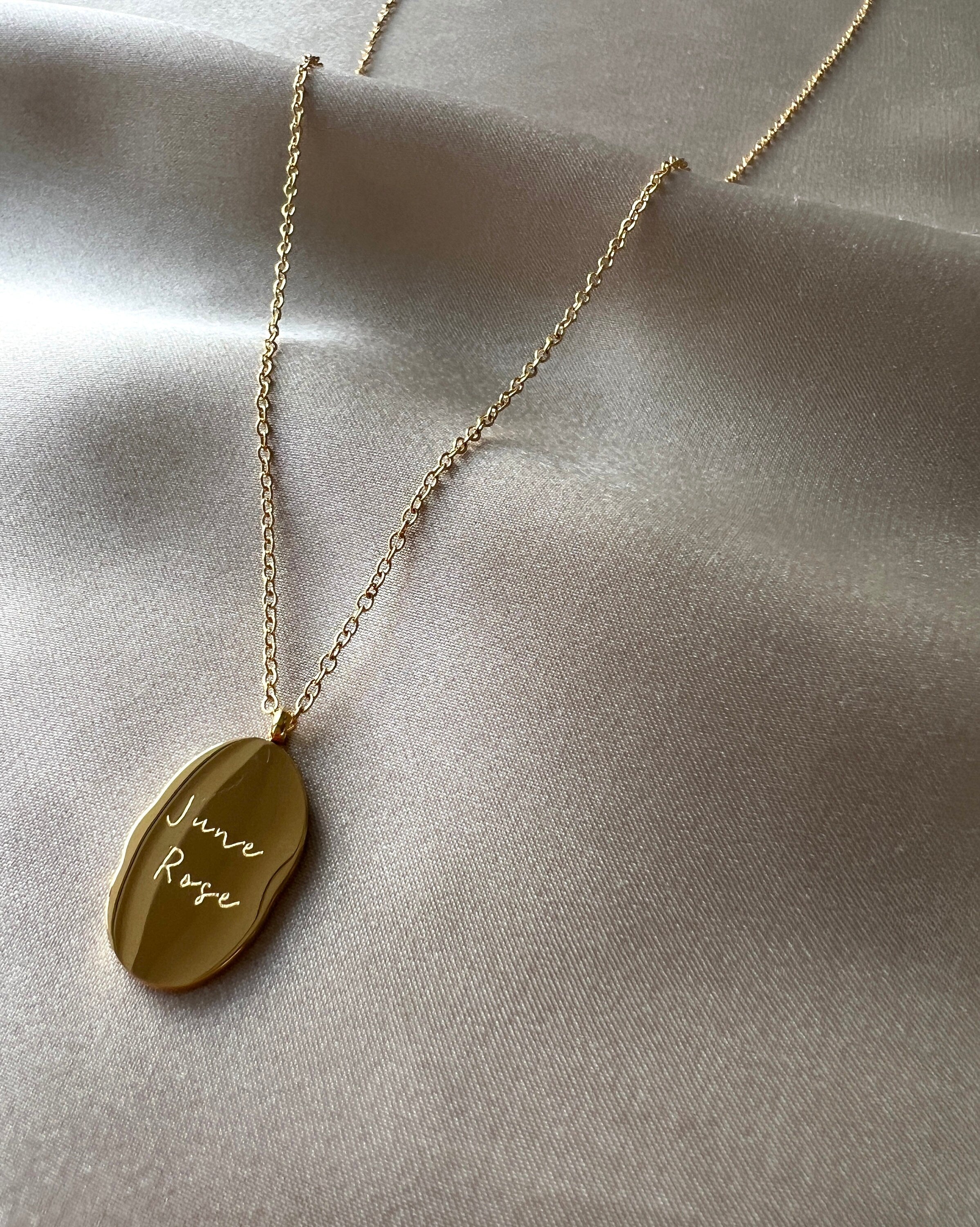 Persönliche Geburtsmonat Halskette Monat Juni - Geburtsblume Rose Blume - 18k Gold - wasserfest Halskette für Frauen, Geschenk Trauzeugin-Ohrringe-Schmuckblüte
